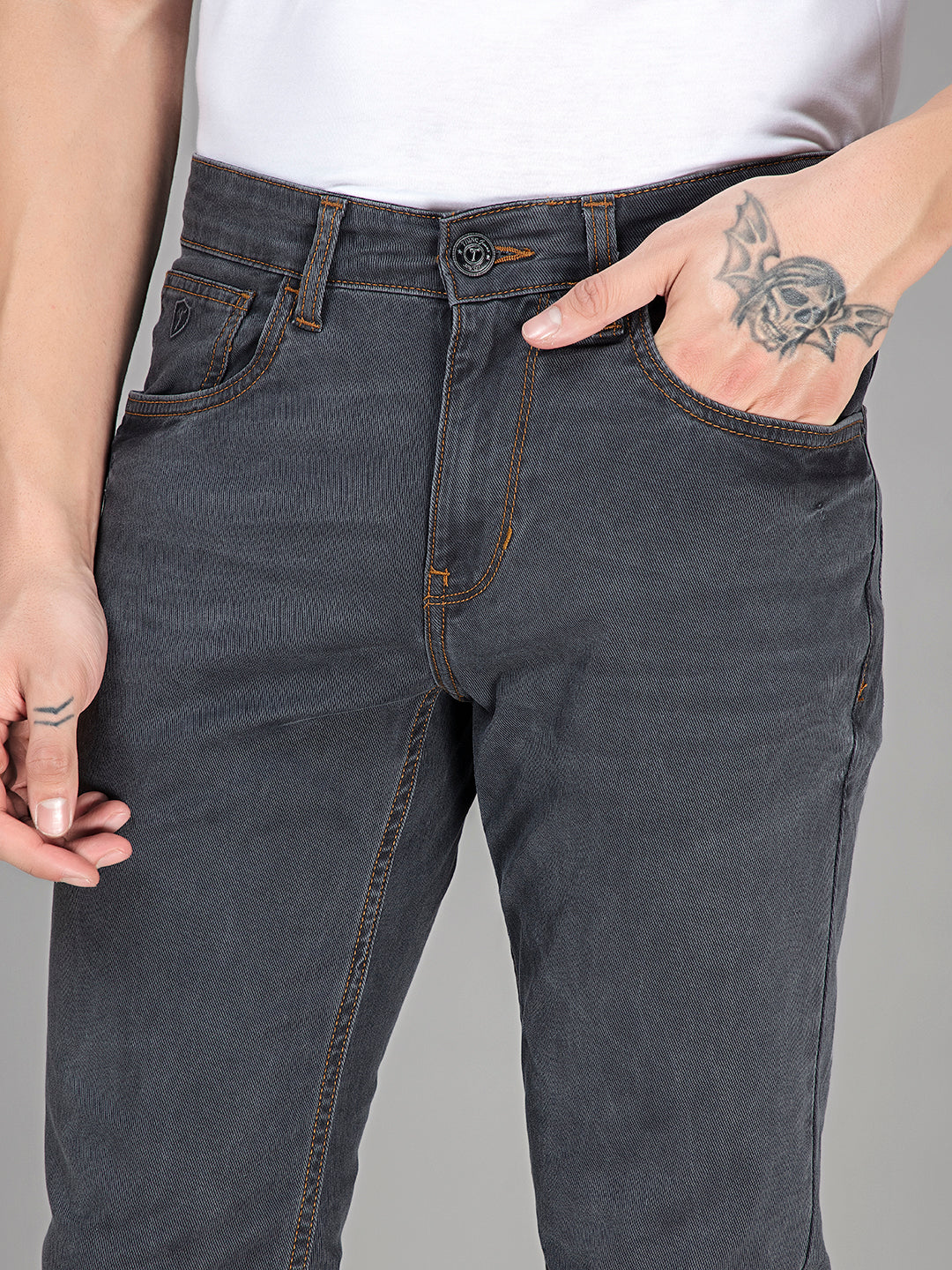 Granite Glide: Smooth Slim-Fit Denim Jeans