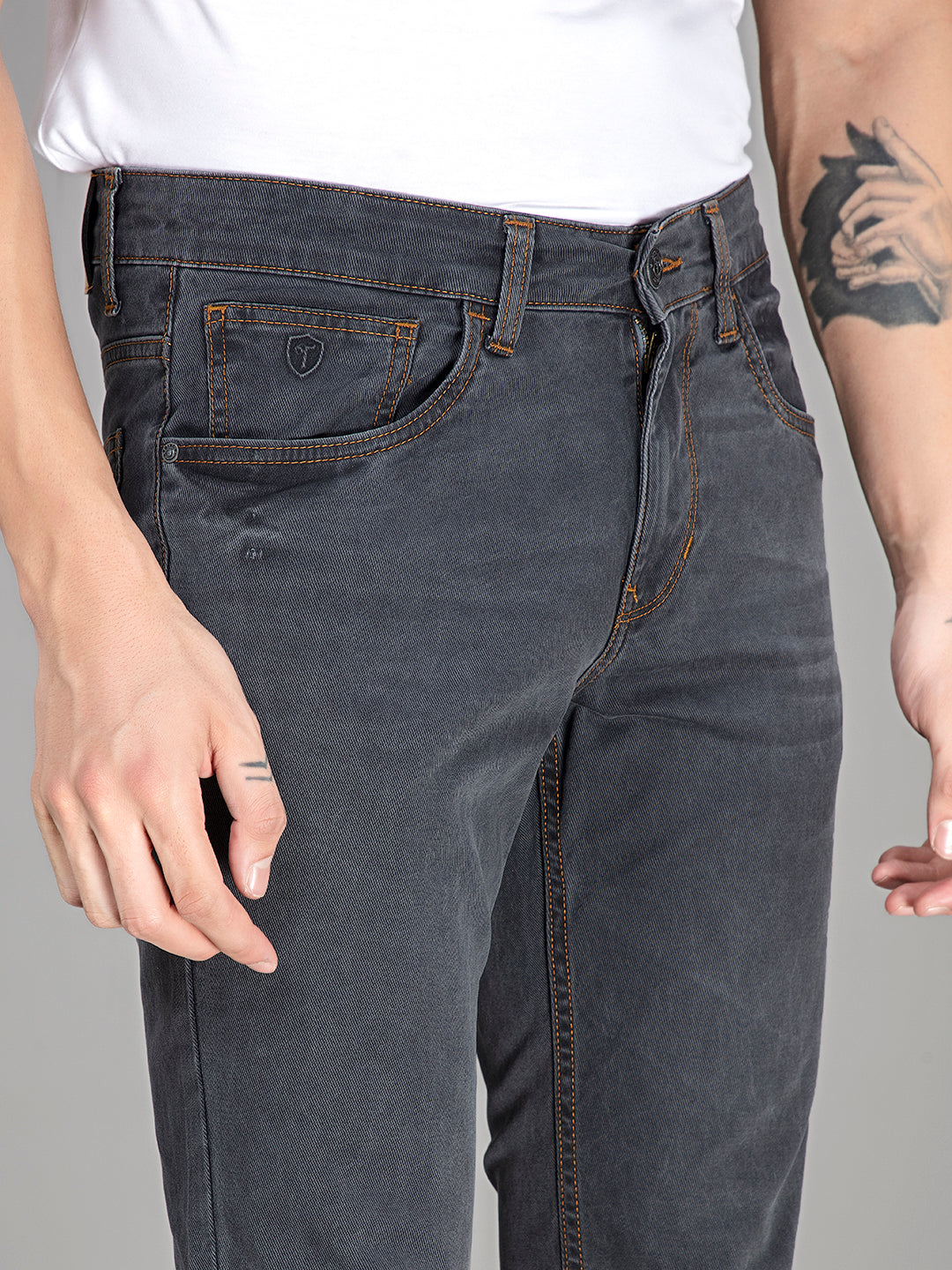 Granite Glide: Smooth Slim-Fit Denim Jeans