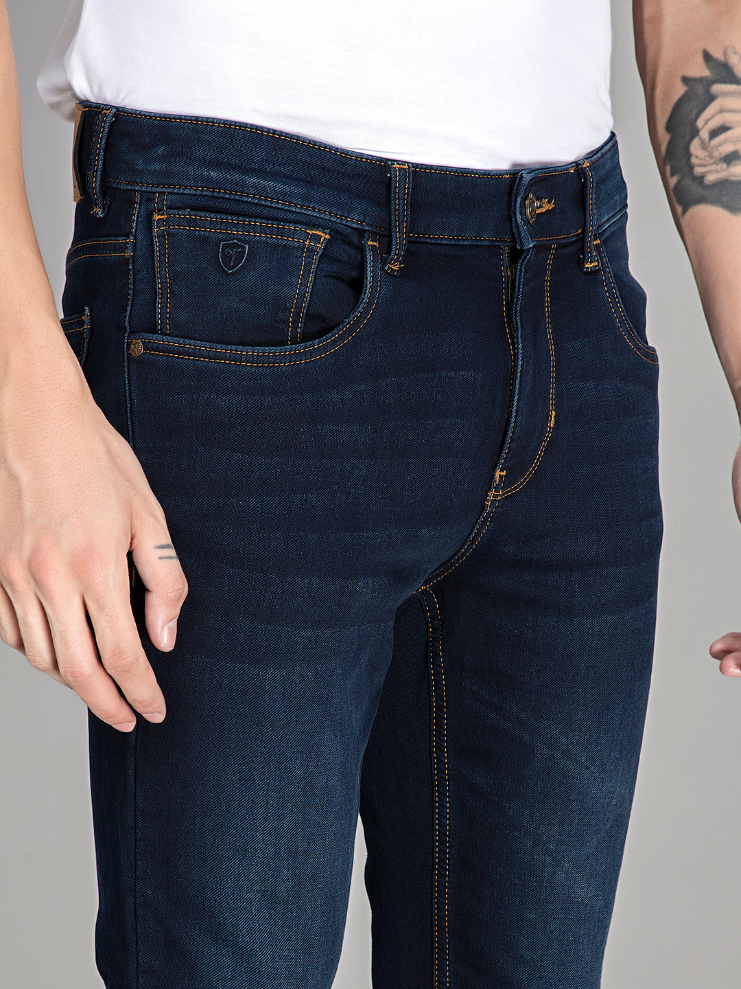 Indigo Serenade: Contoured Slim-Fit Jeans