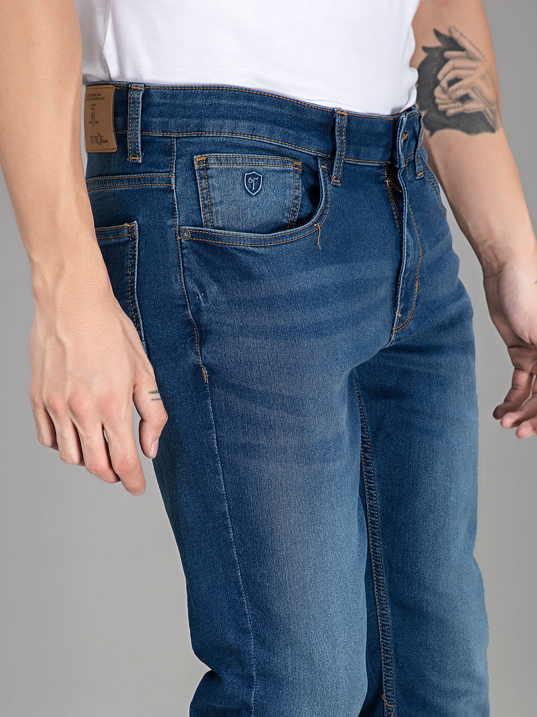 Cobalt Momentum: Crafted Blue Slim Denim