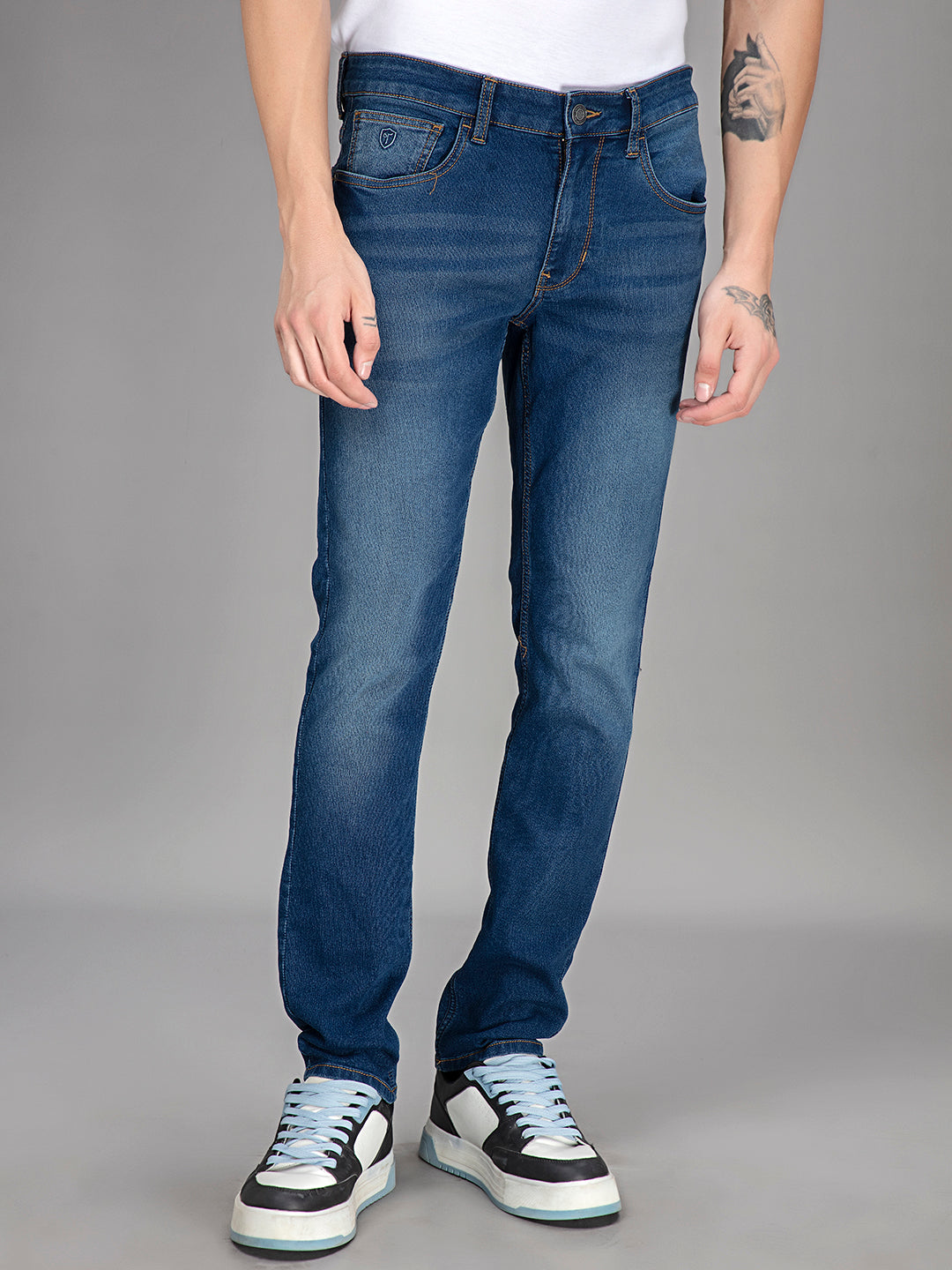 Cobalt Momentum: Crafted Blue Slim Denim