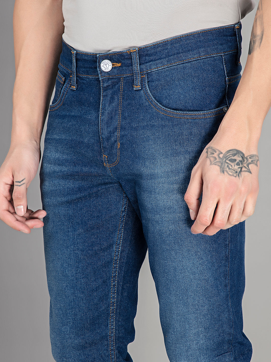 Blue Nebula: Sculpted Slim-Fit Denim