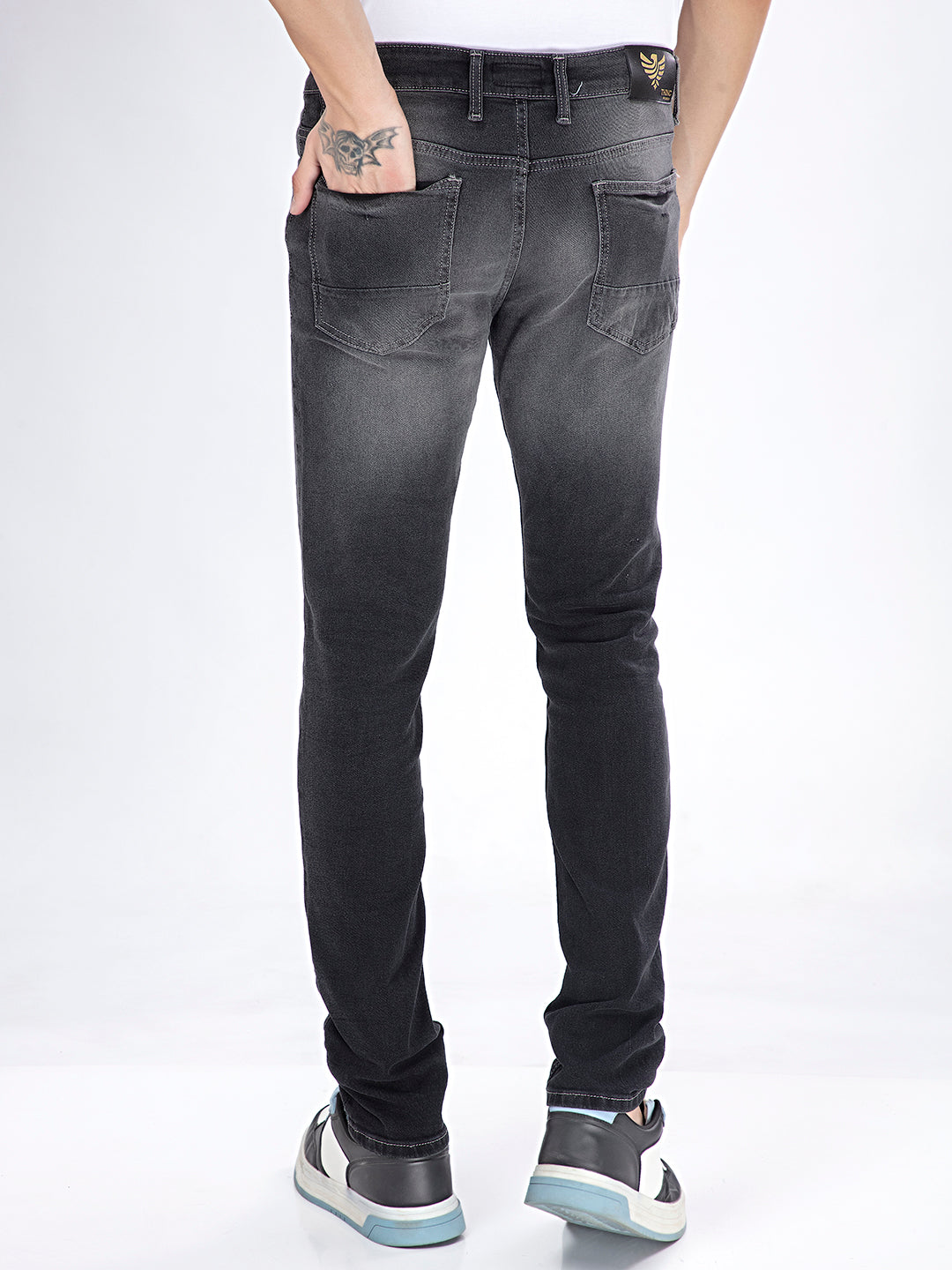 Noir Nexus: Black Slim Fit Denim Jeans