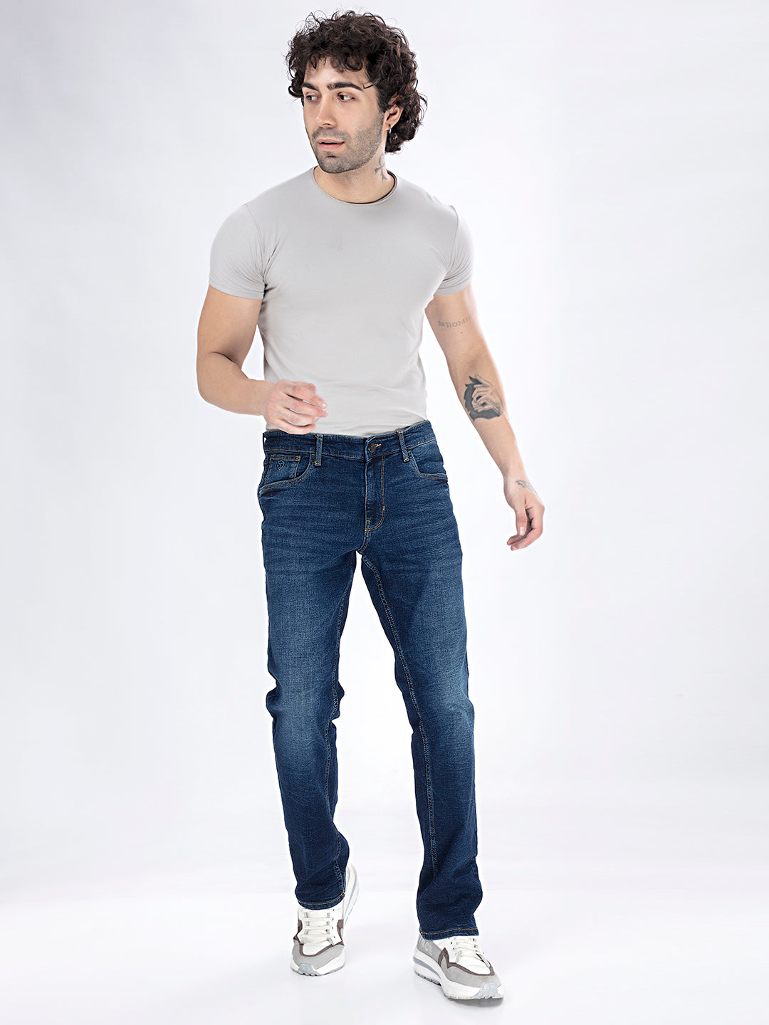Indigo Ingenuity: Engineered Relaxed-Fit Denim Jeans