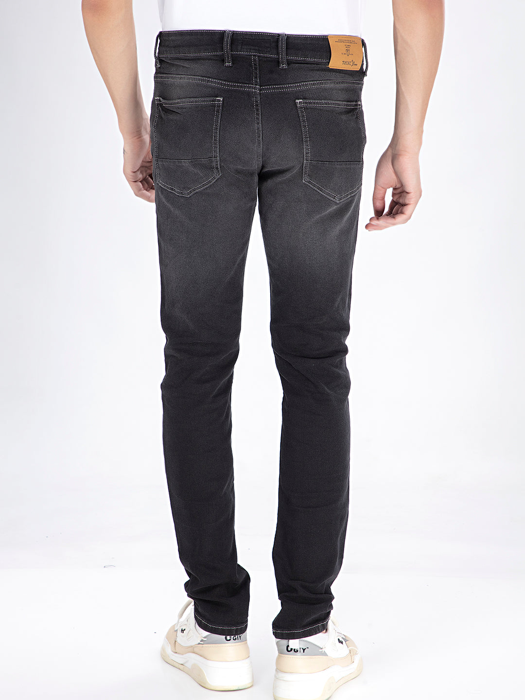 Pitch Black Pinnacle: Black Slim Fit Denim Jeans