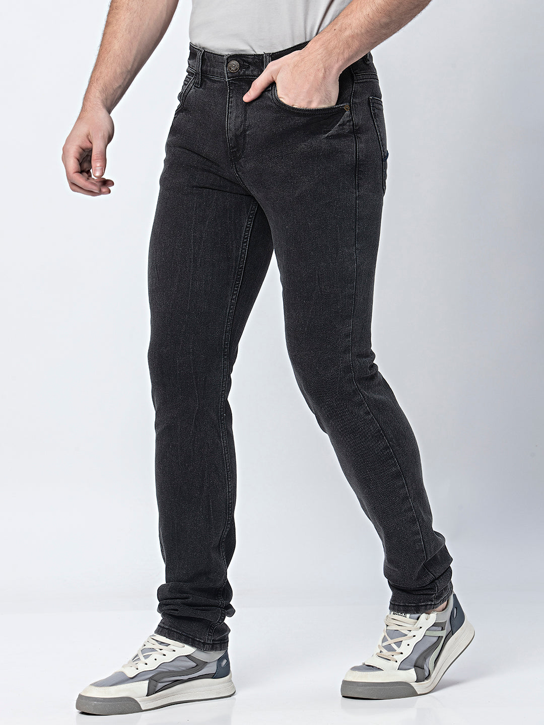 Coal Couture: Black Slim Fit Denim Jeans