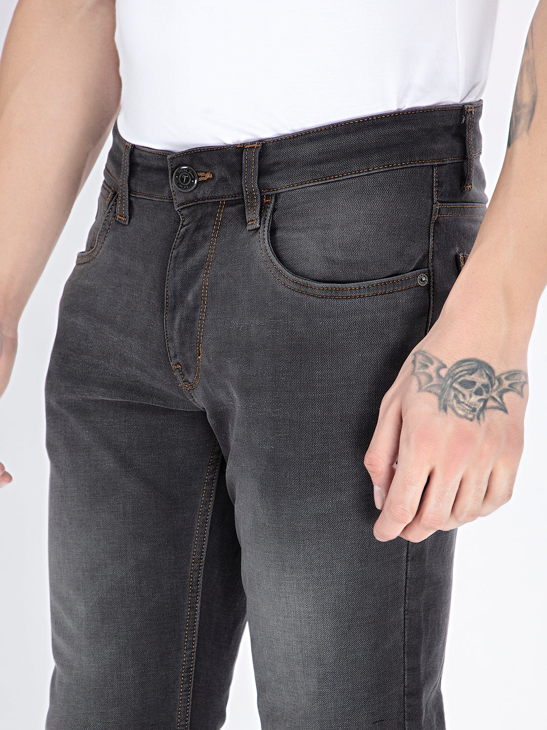 Midnight Mythos: Black Slim Fit Denim Jeans