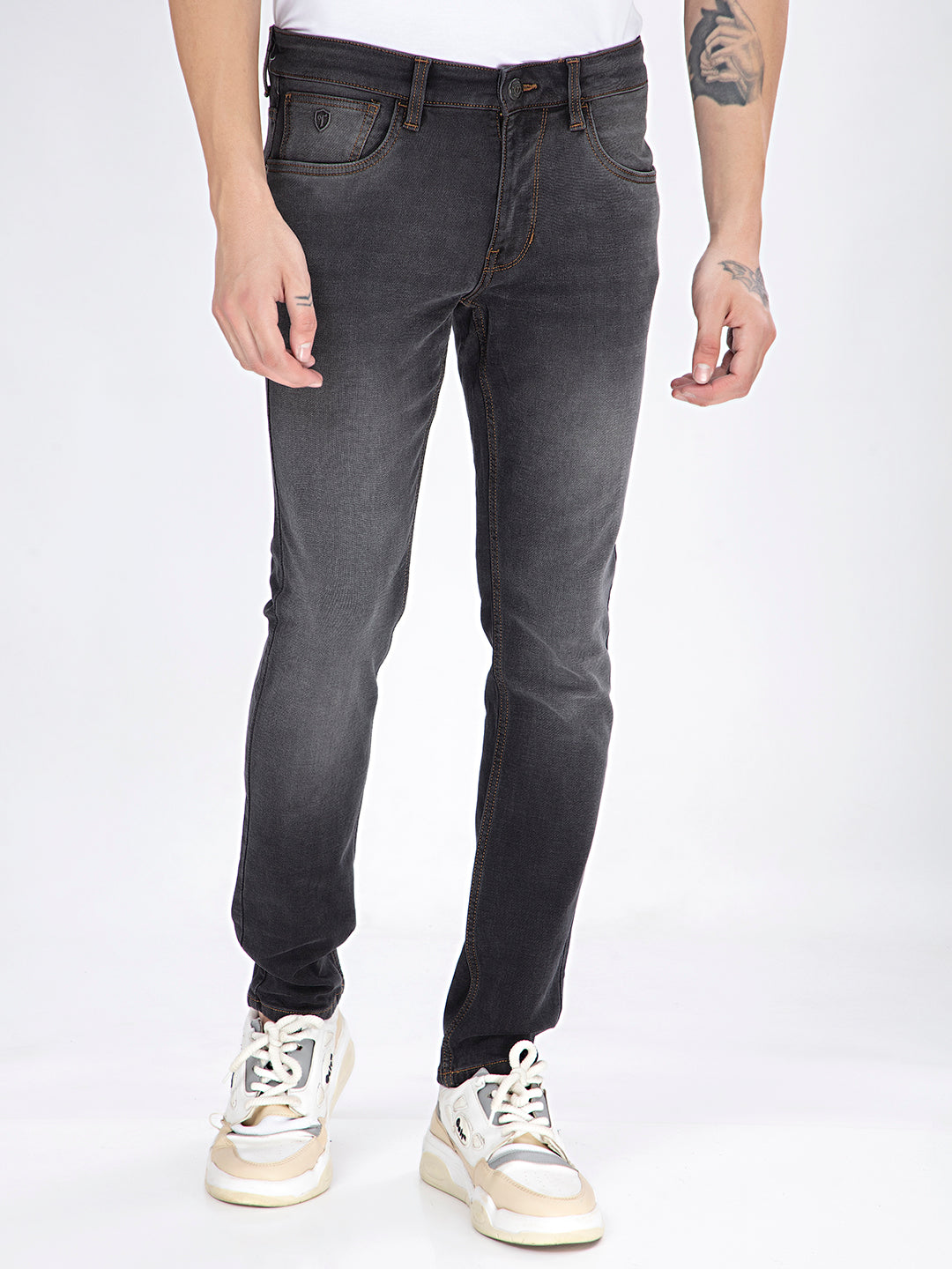 Midnight Mythos: Black Slim Fit Denim Jeans