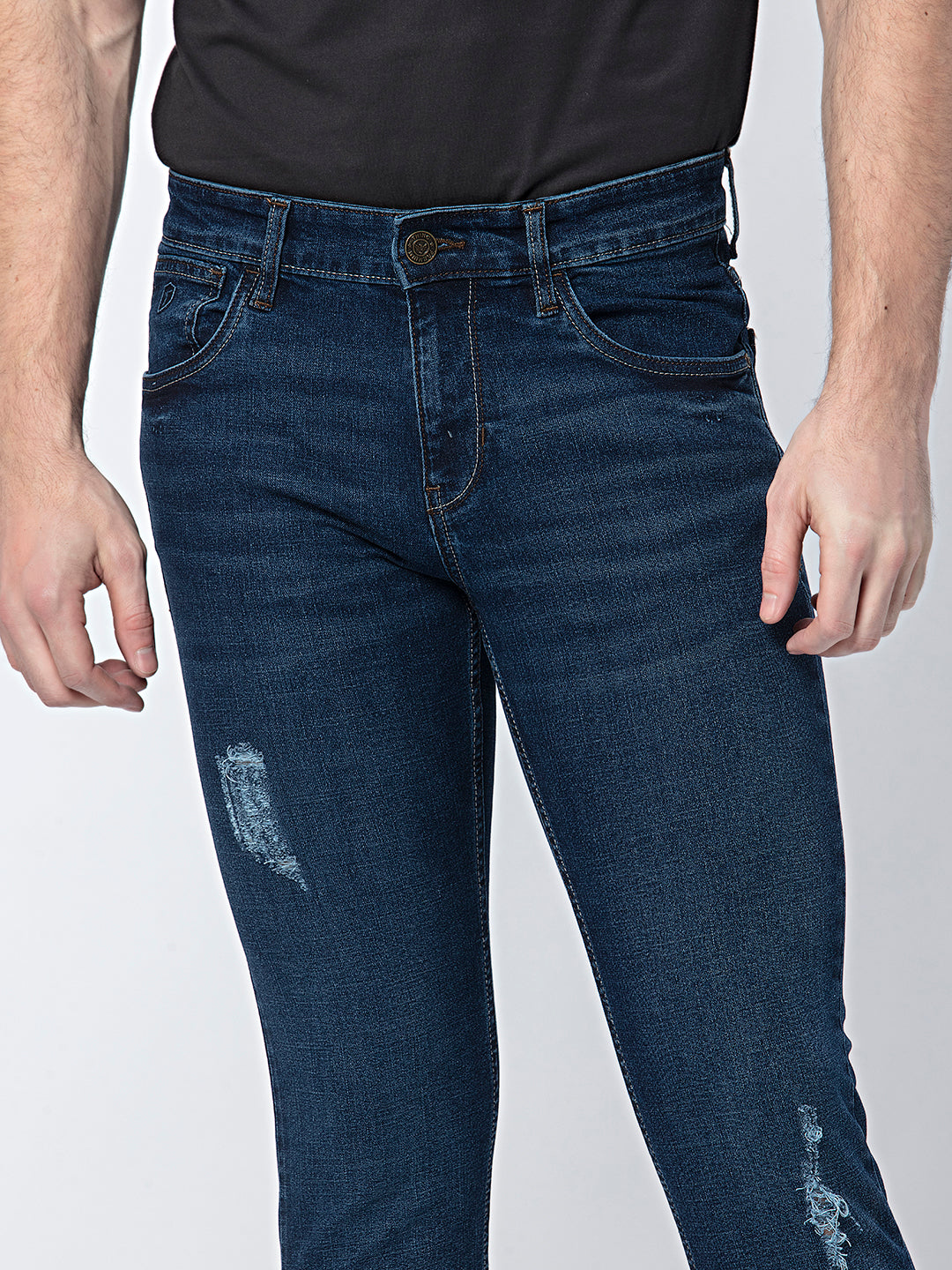 Midnight Sleek: Blue Slim Fit Denim Jeans