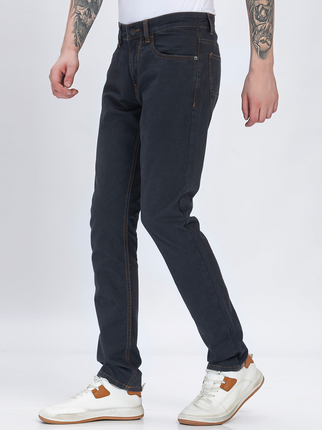 Slate Sculpt: Sleek Slim-Cut Denim Jeans