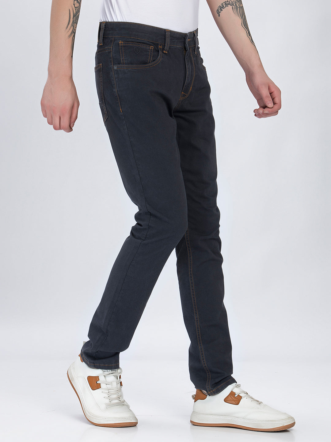 Slate Sculpt: Sleek Slim-Cut Denim Jeans