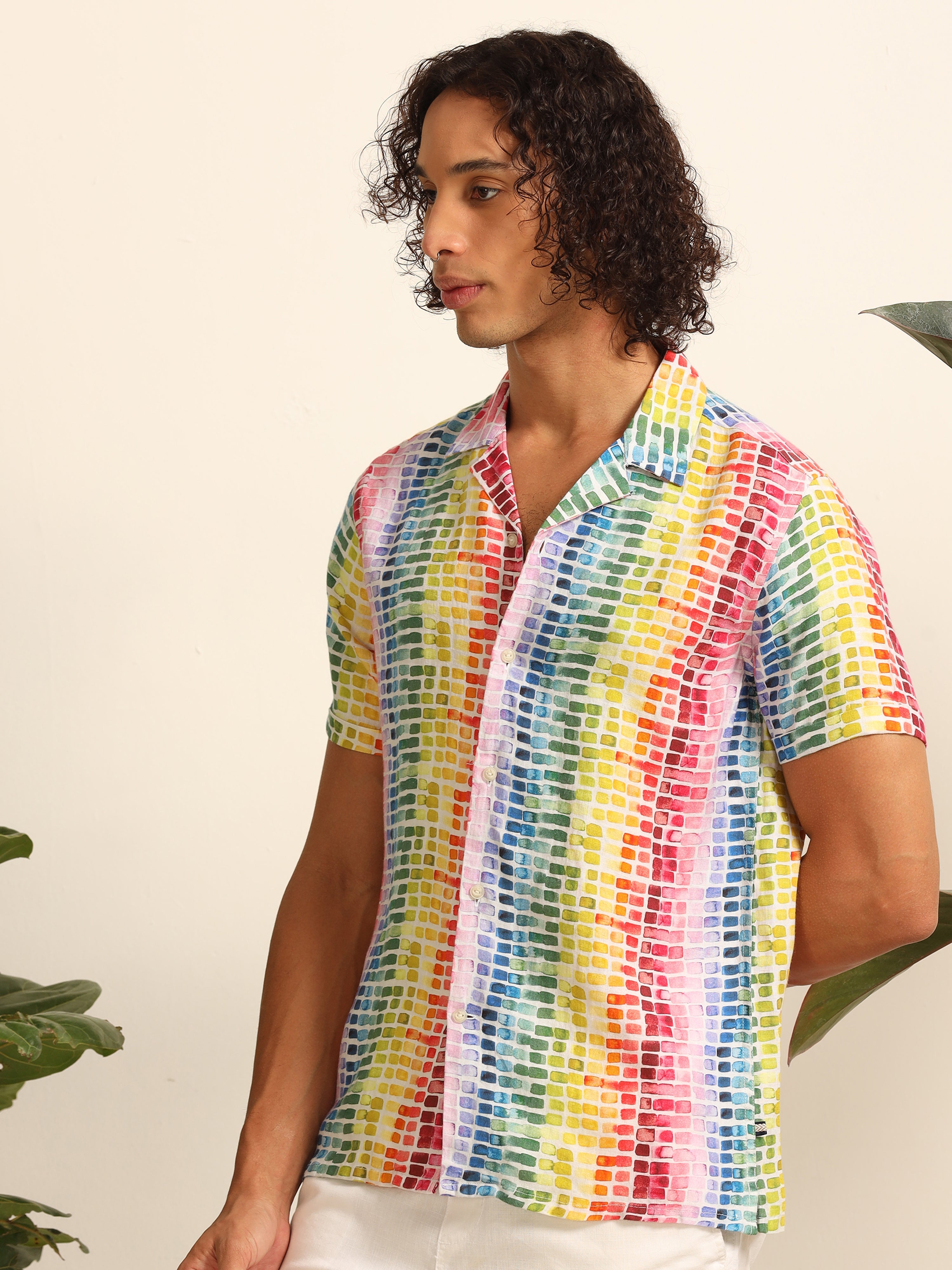 Color Burst 100% linen shirt