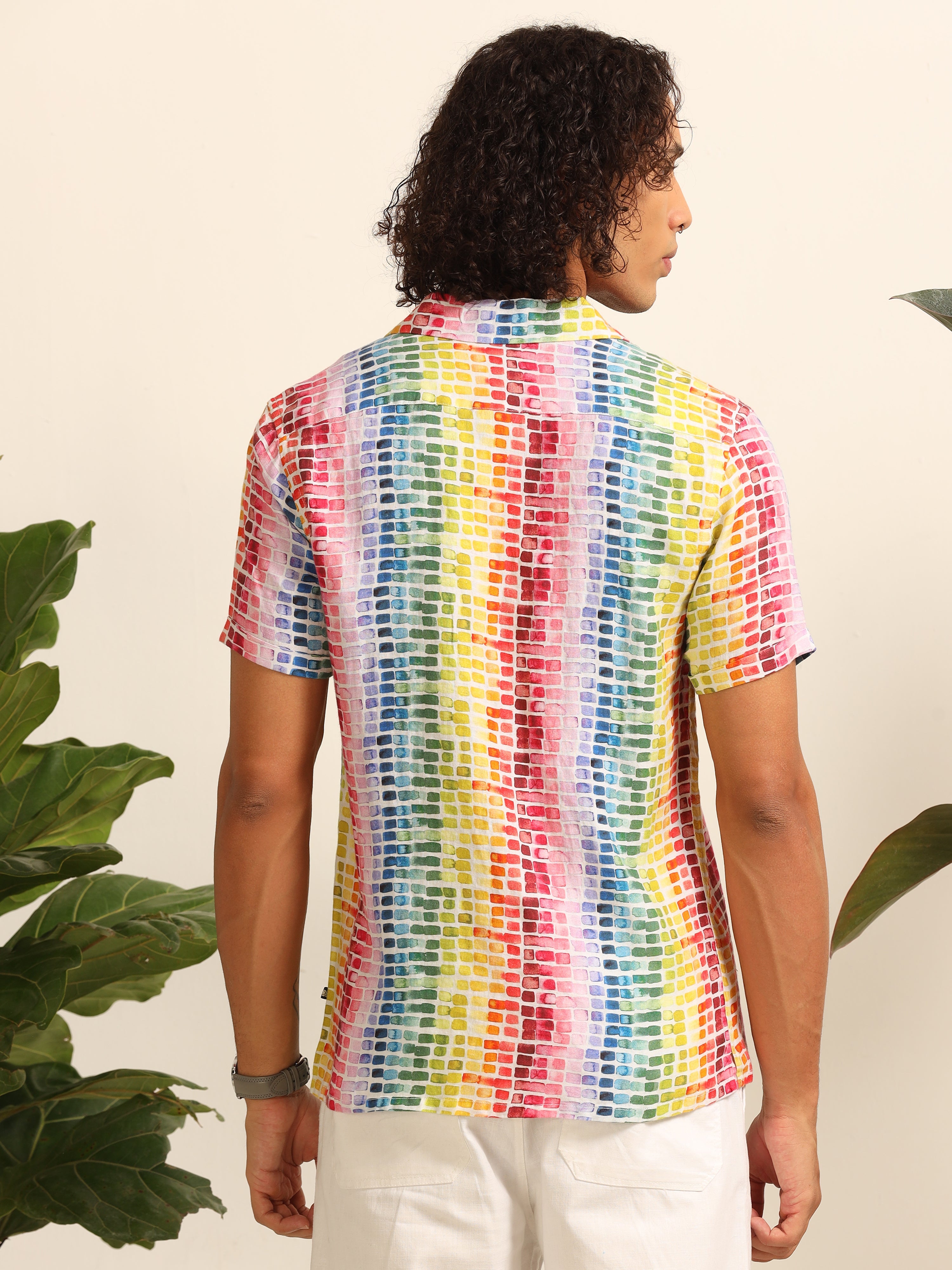 Color Burst 100% linen shirt