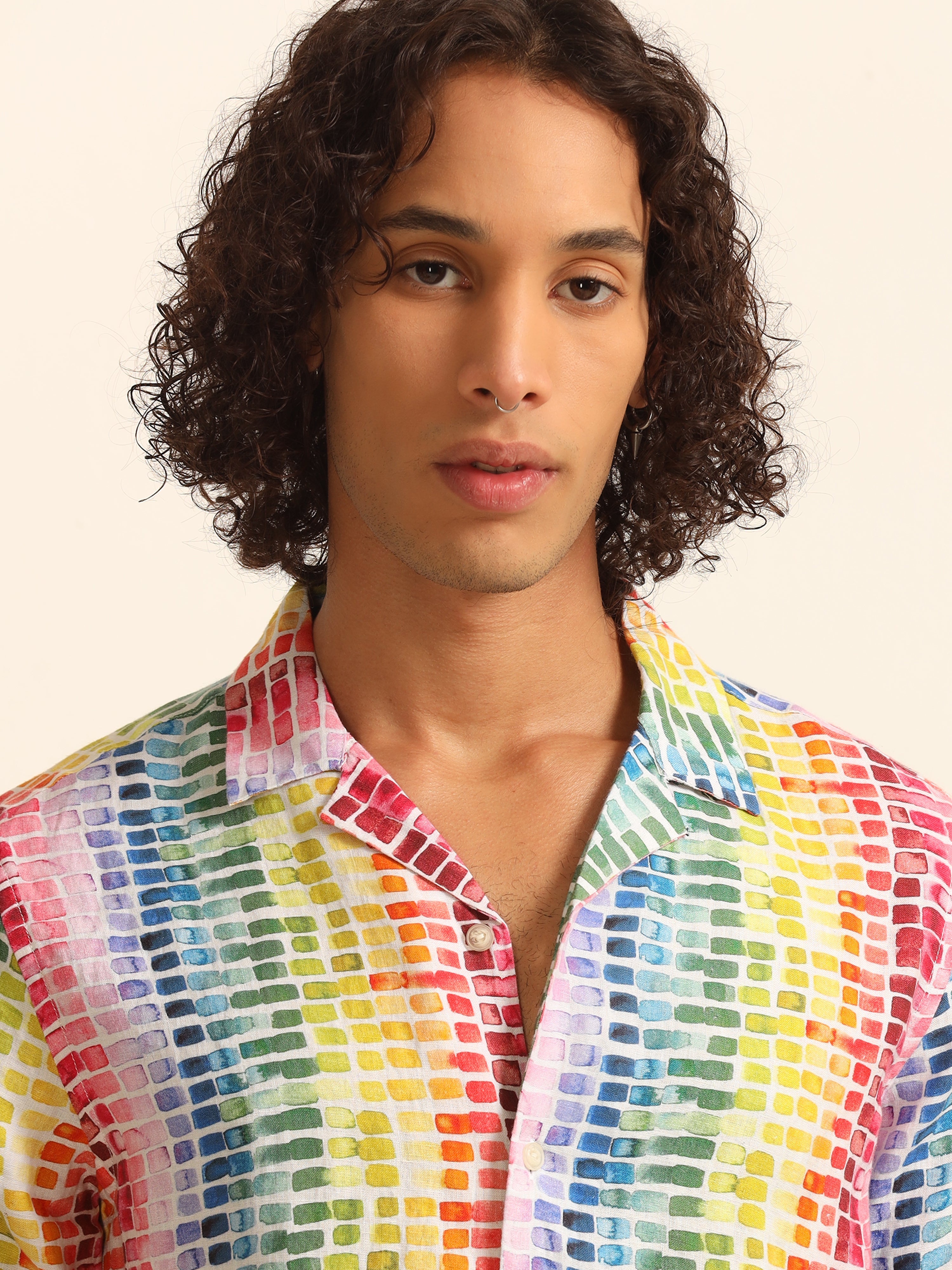 Color Burst 100% linen shirt