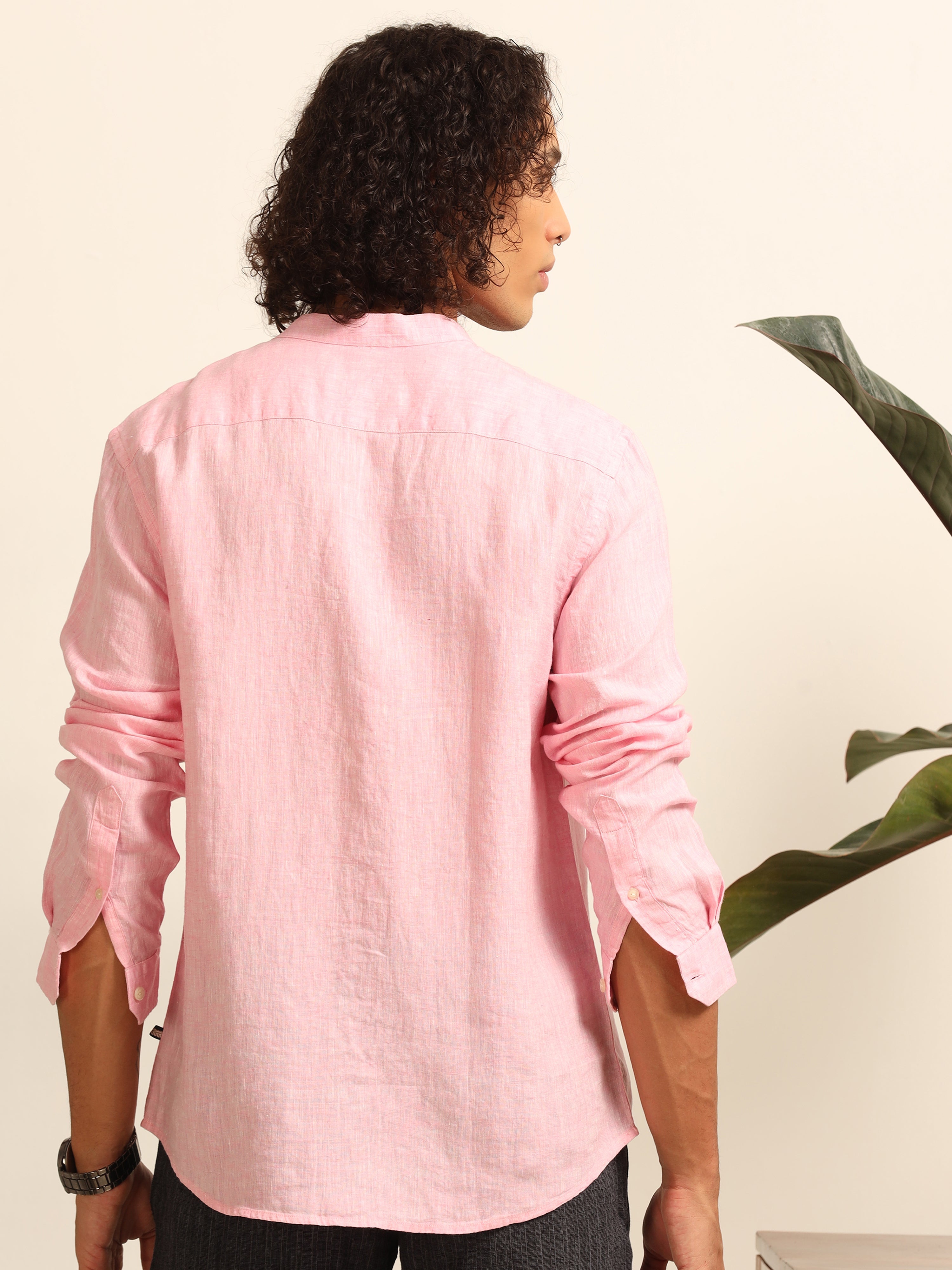 Gently Pink Cotton-Linen: Subtly Solid