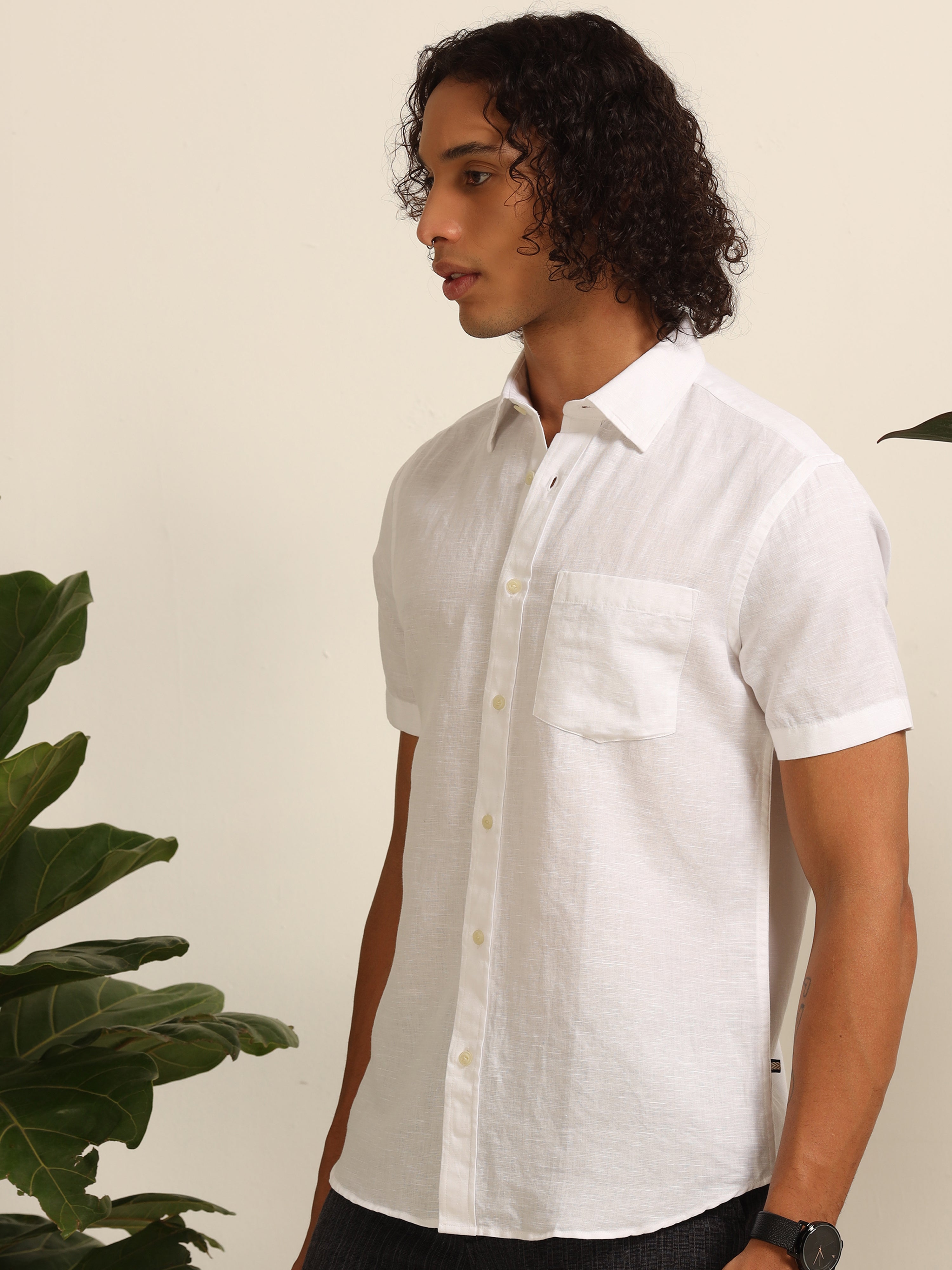 Pristine  white 100% linen shirts