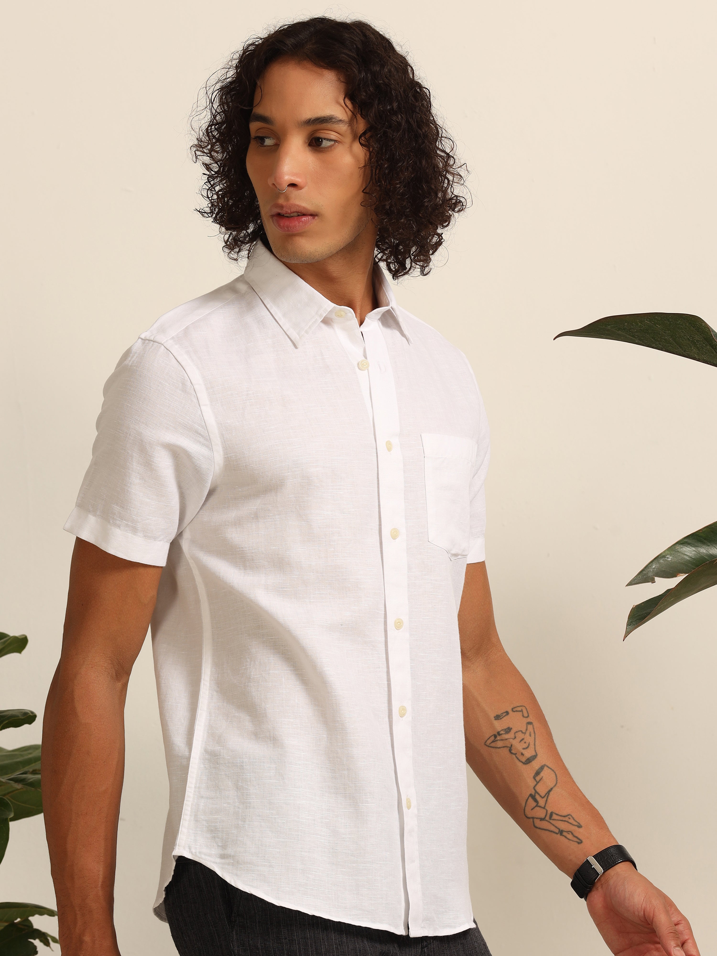 Pristine  white 100% linen shirts