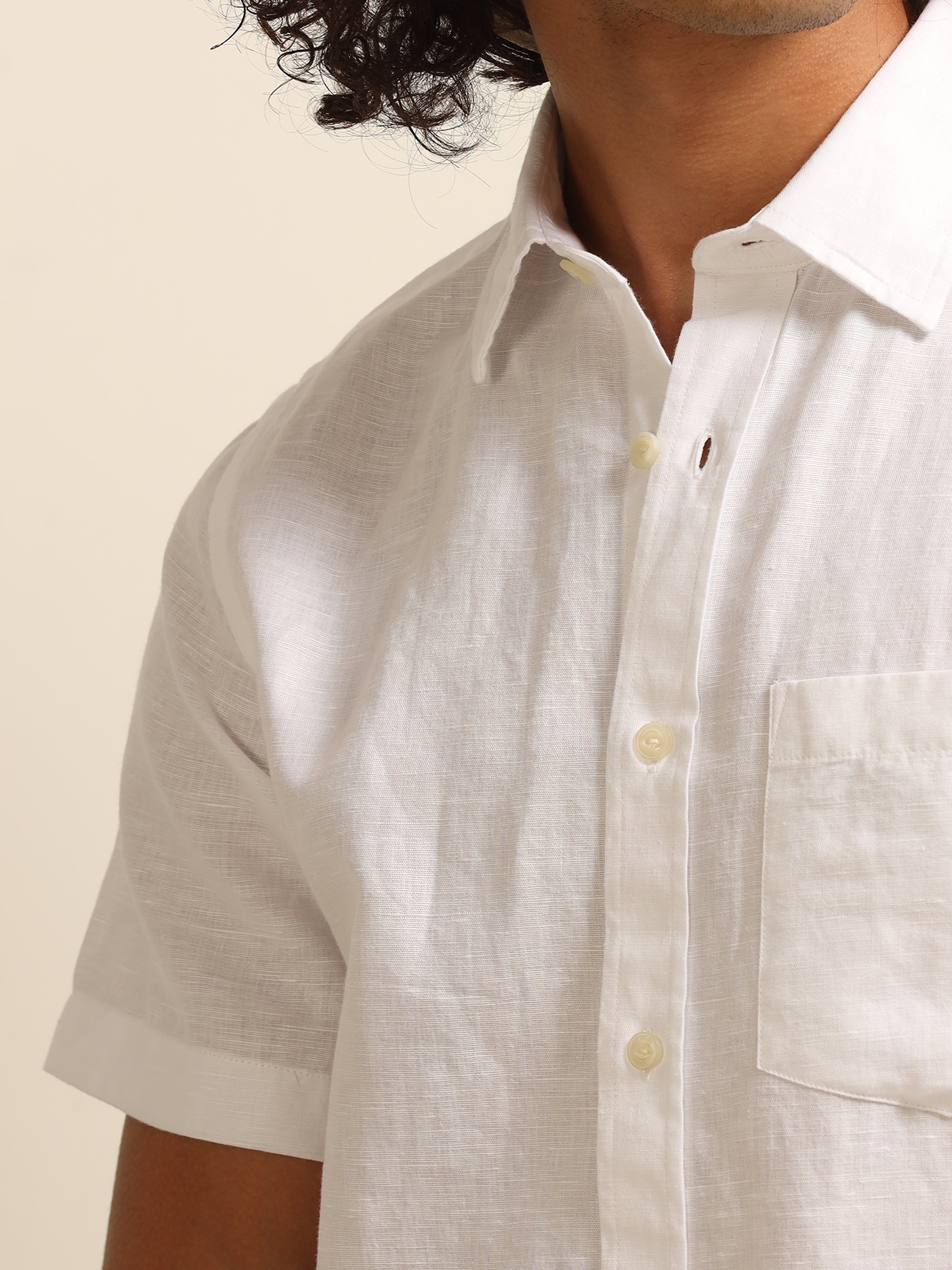 Pristine  white 100% linen shirts