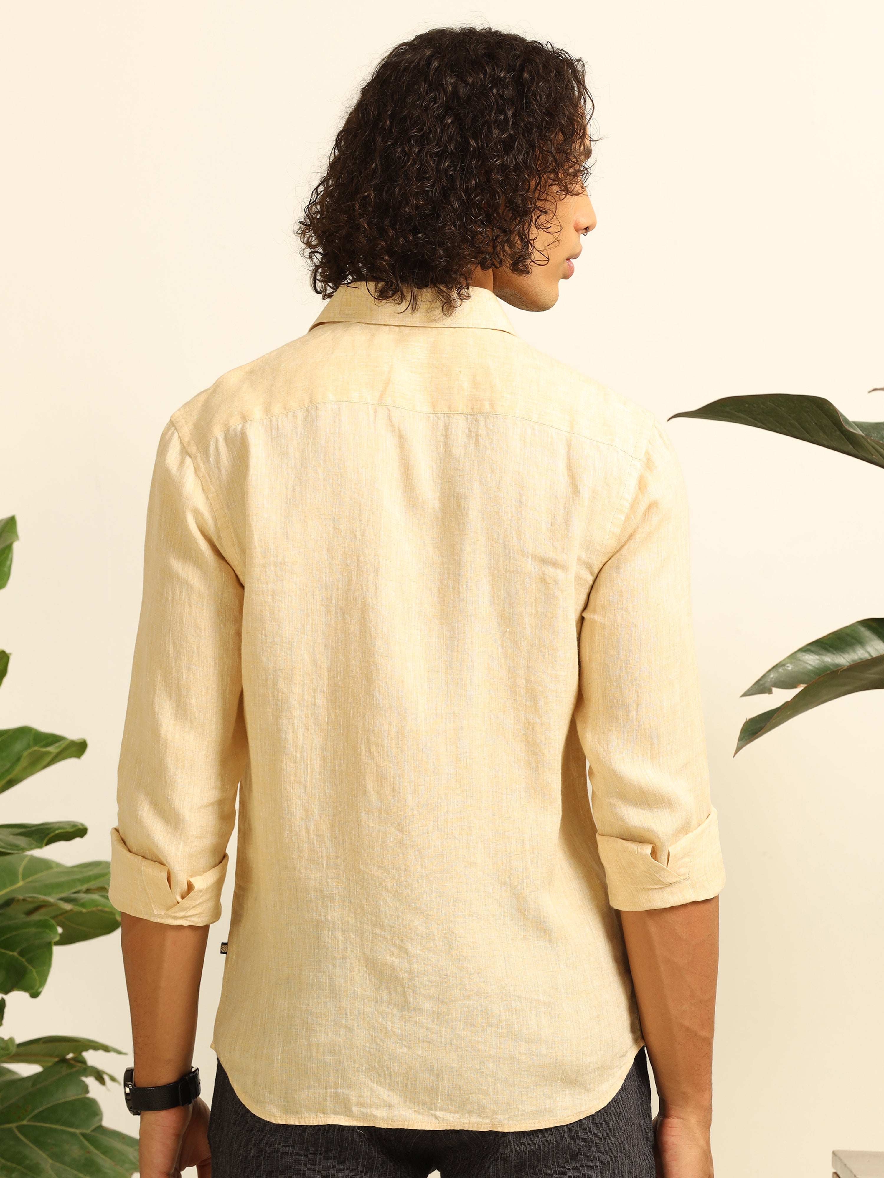 Glowy yellow 100% linen shirt