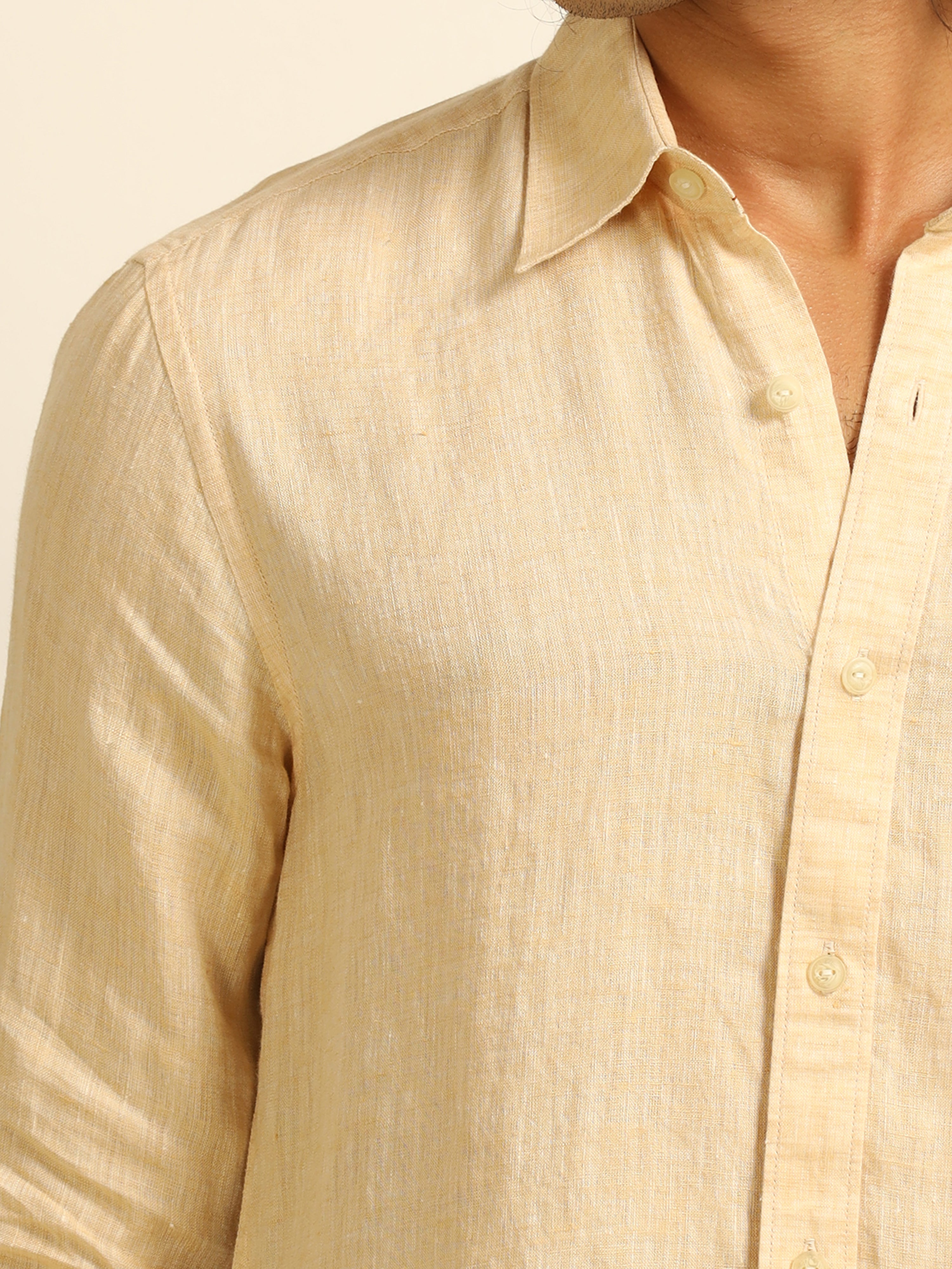 Glowy yellow 100% linen shirt