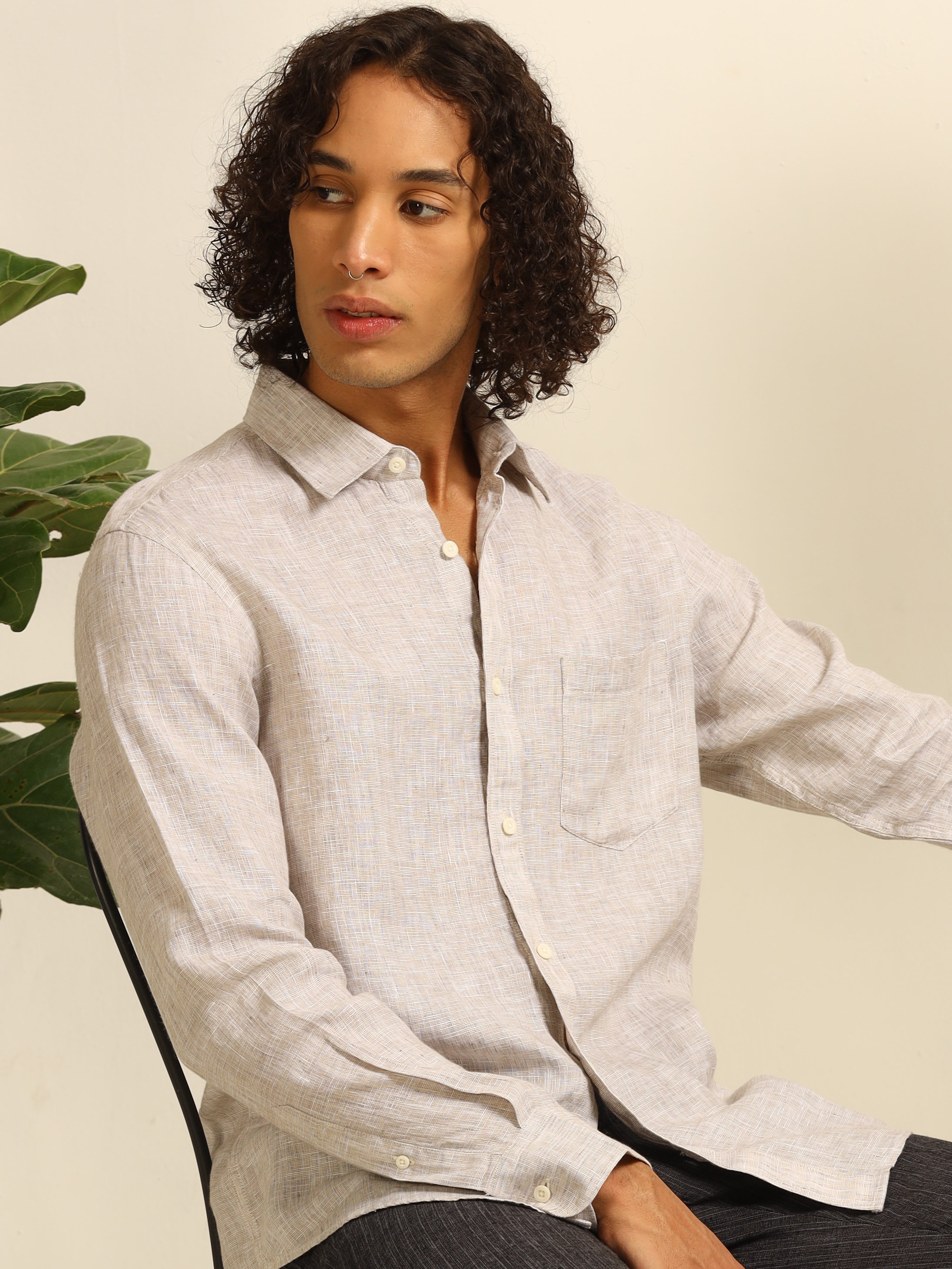 Ashen Glow 100% linen shirt