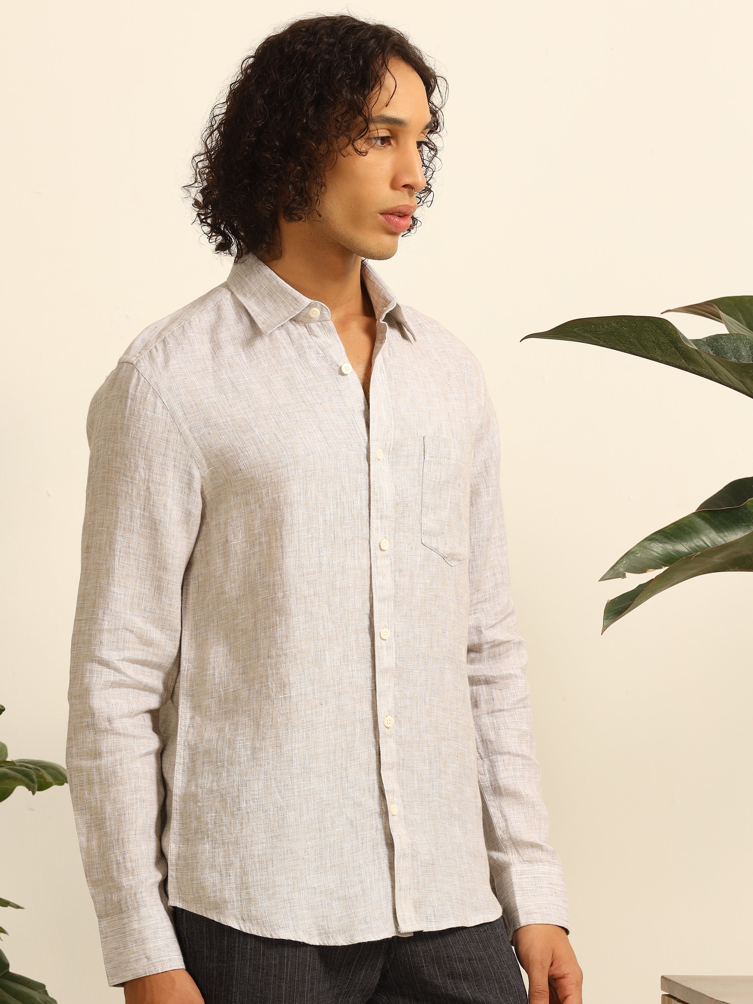 Ashen Glow 100% linen shirt