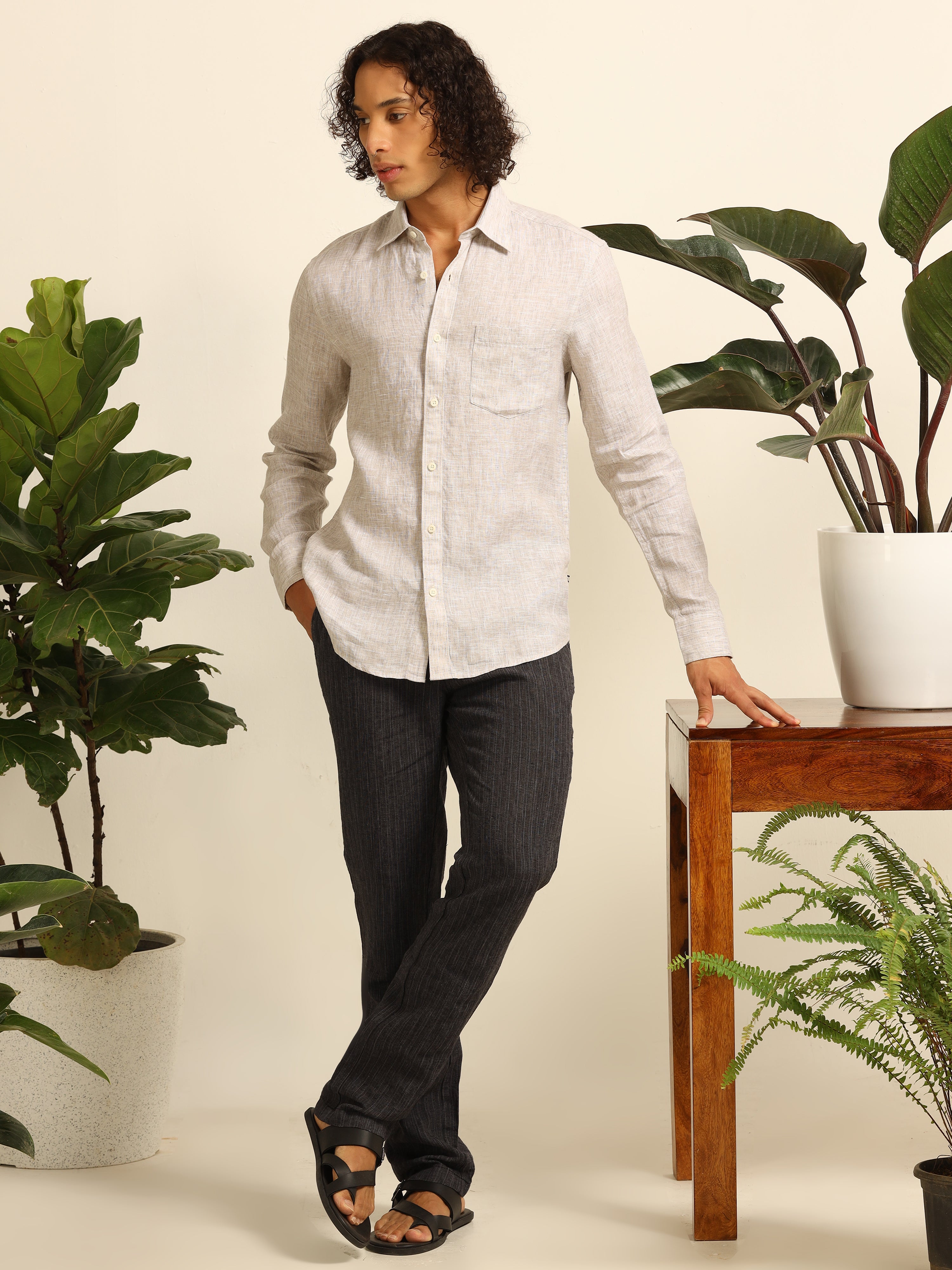 Ashen Glow 100% linen shirt