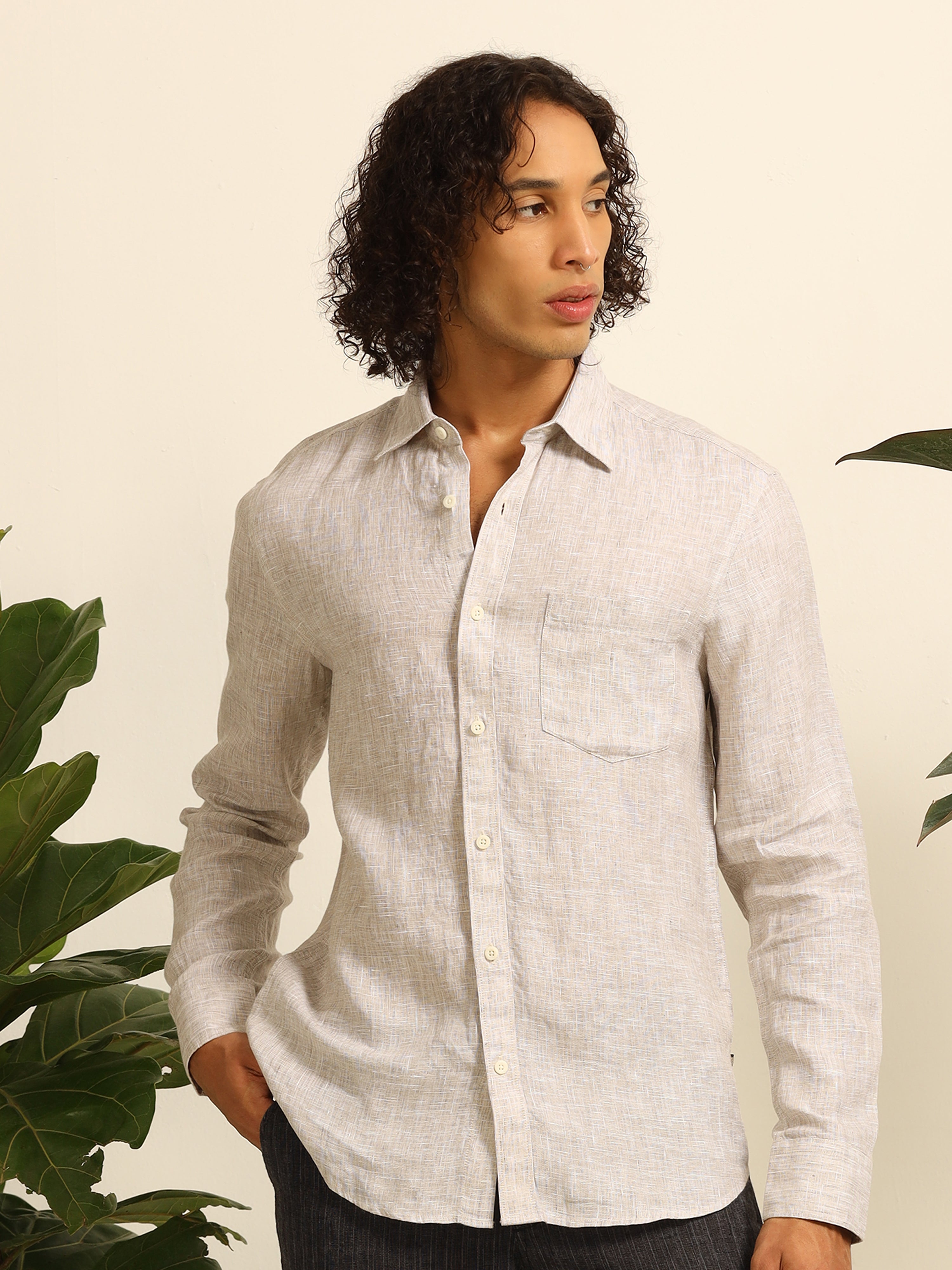 Ashen Glow 100% linen shirt