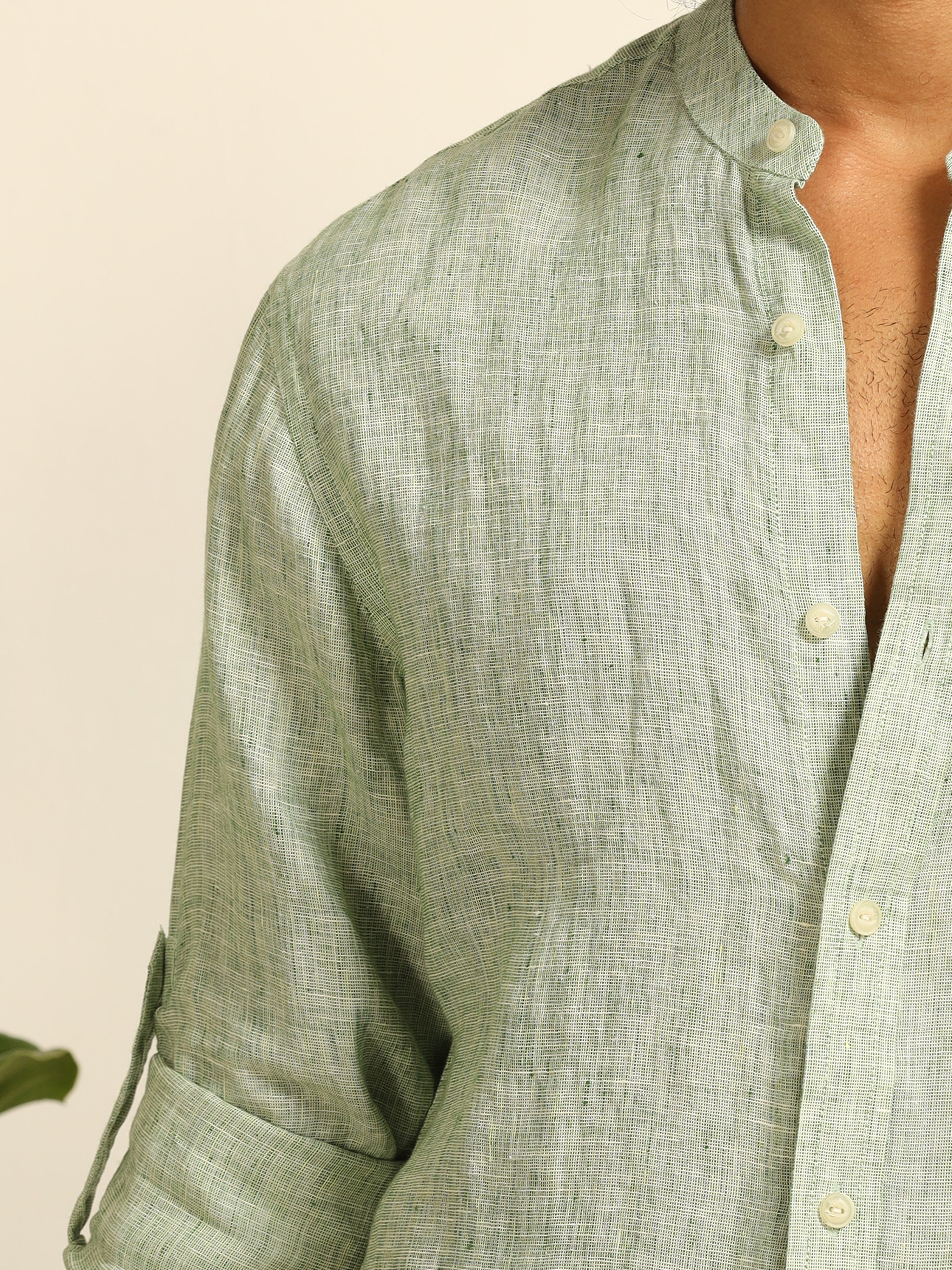 Spring green 100% linen shirt