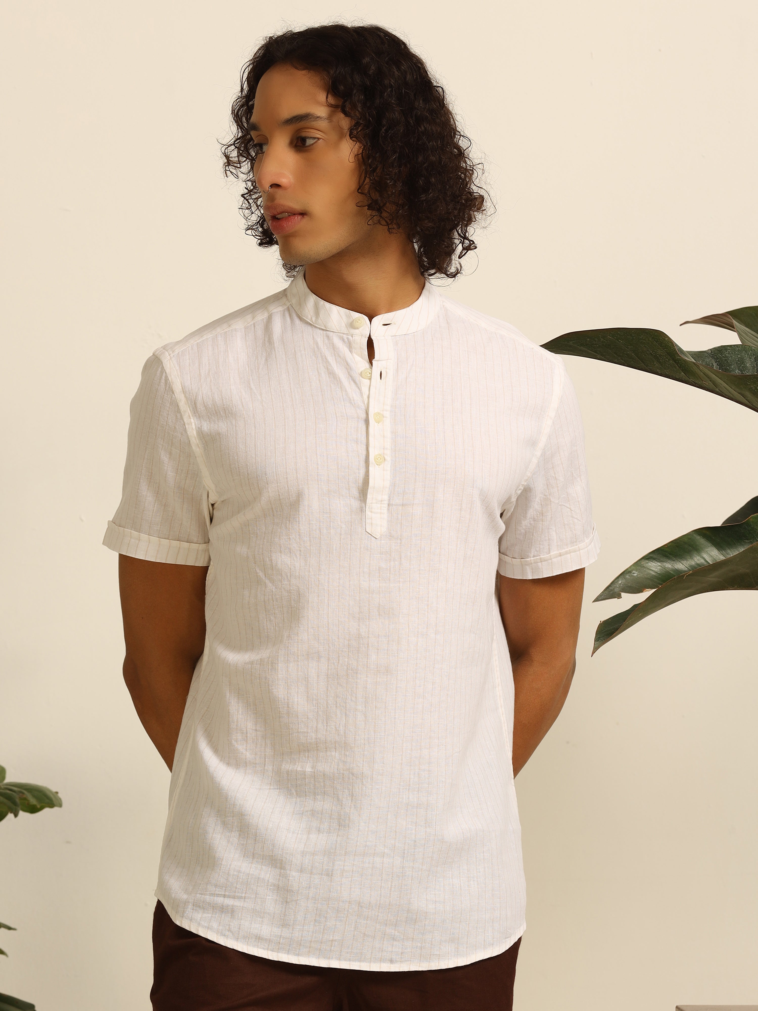 White Horizon 55 % linen shirt