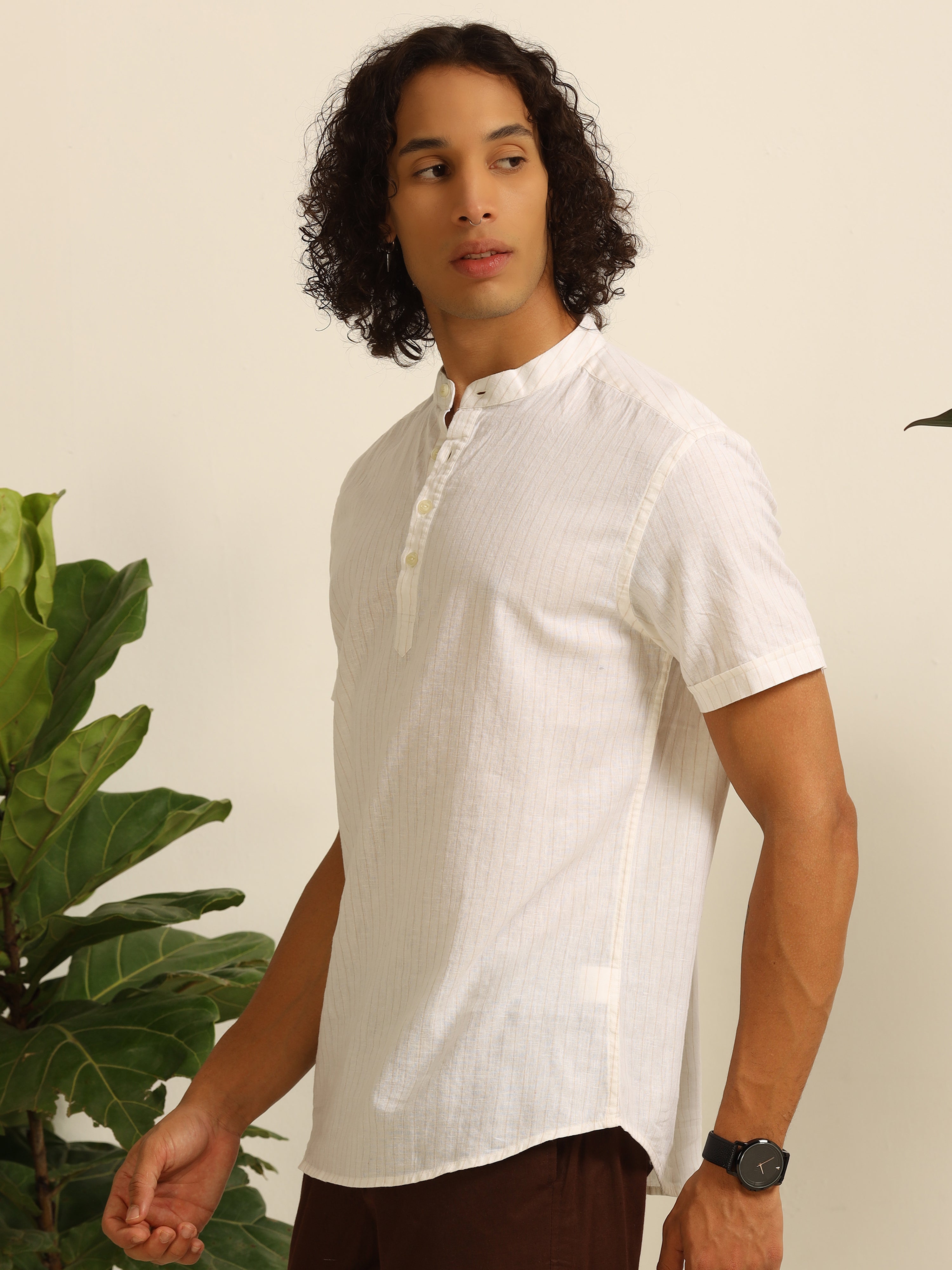 White Horizon 55 % linen shirt