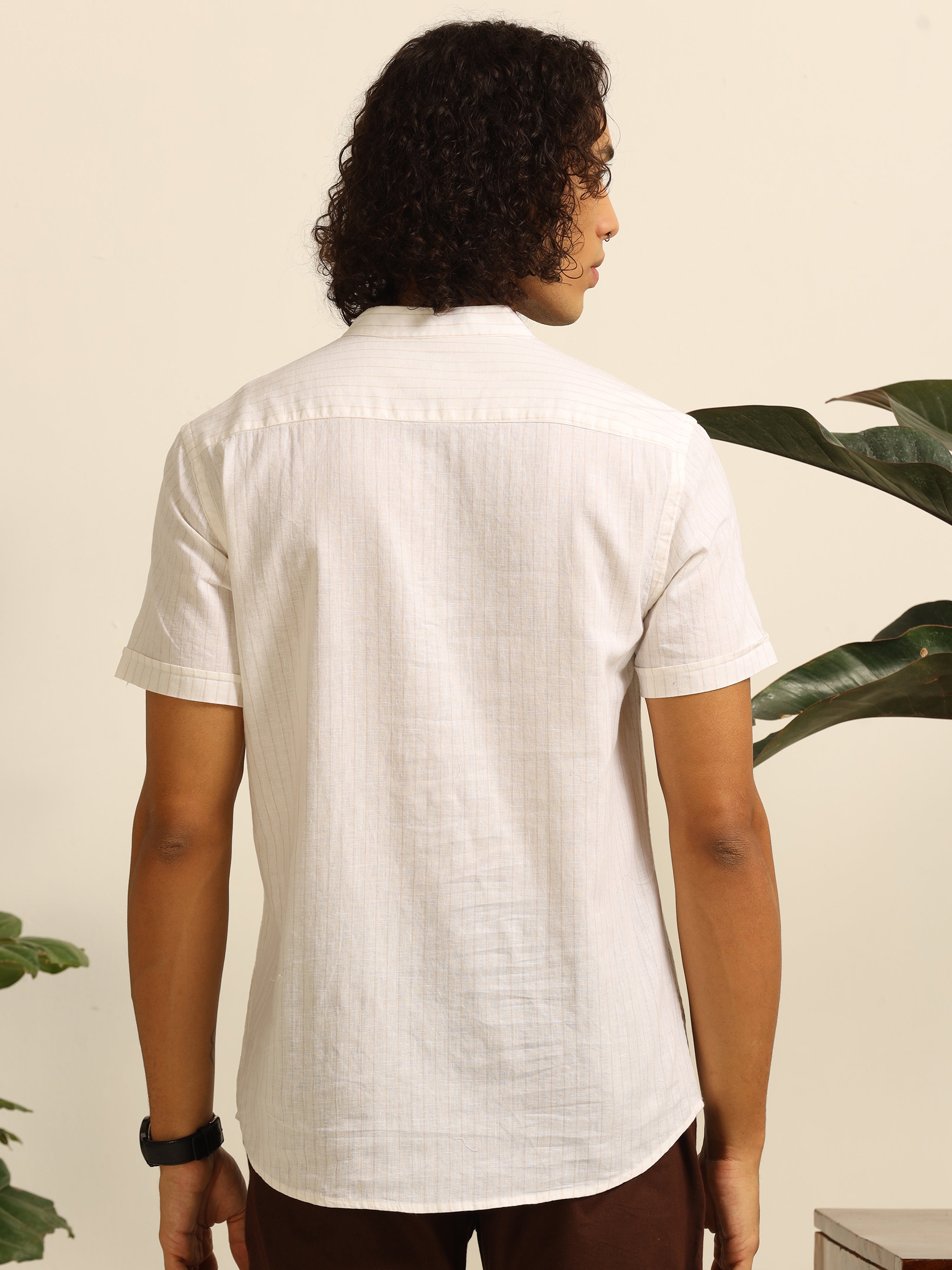 White Horizon 55 % linen shirt