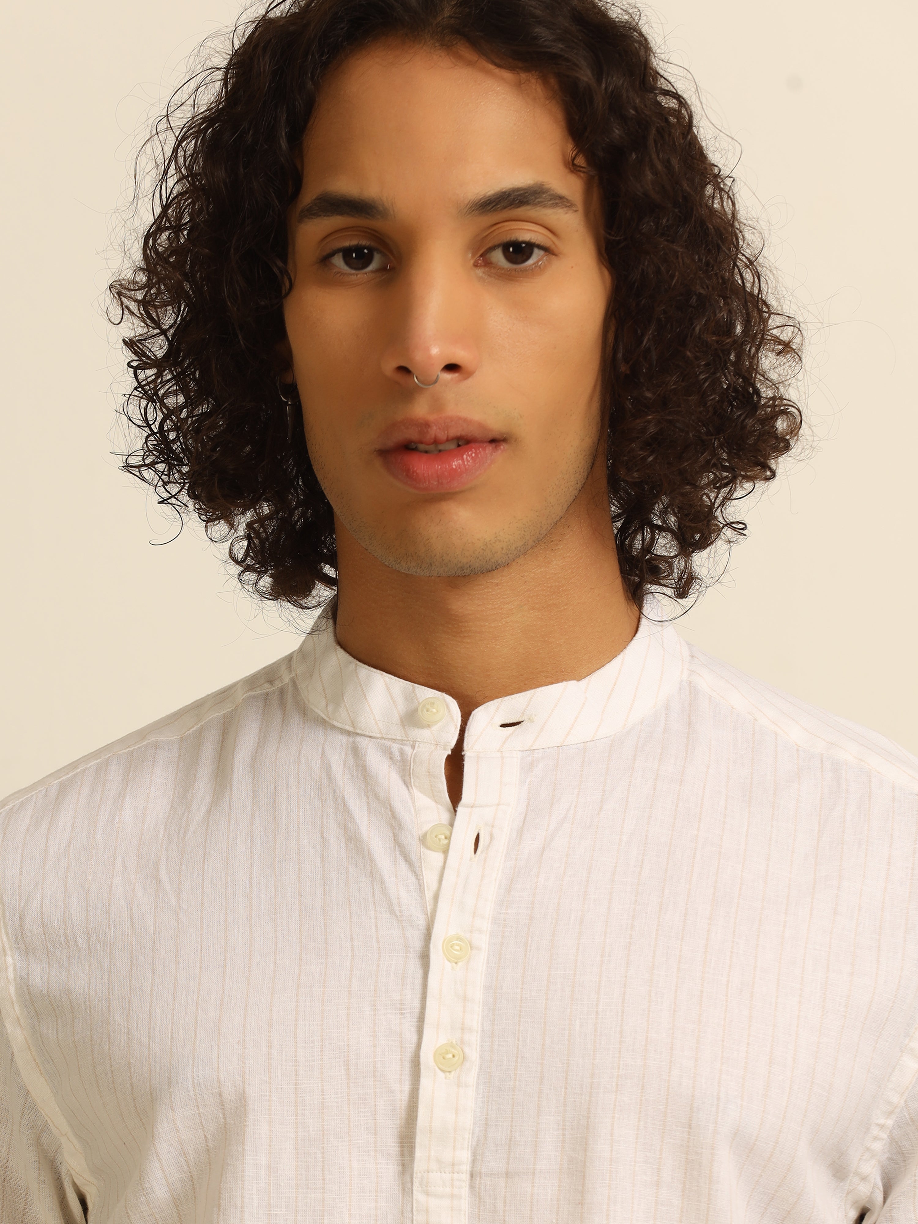 White Horizon 55 % linen shirt