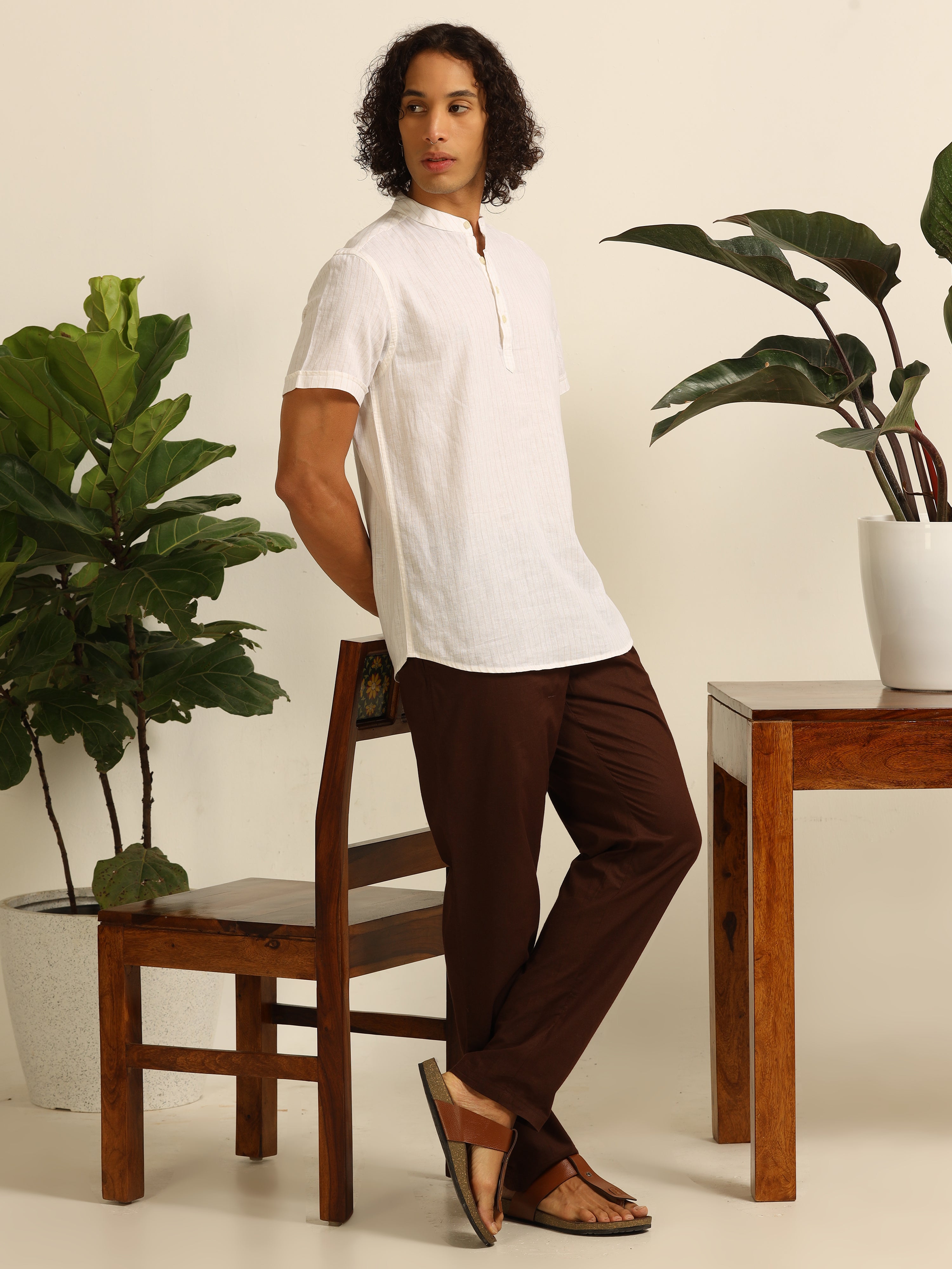 White Horizon 55 % linen shirt