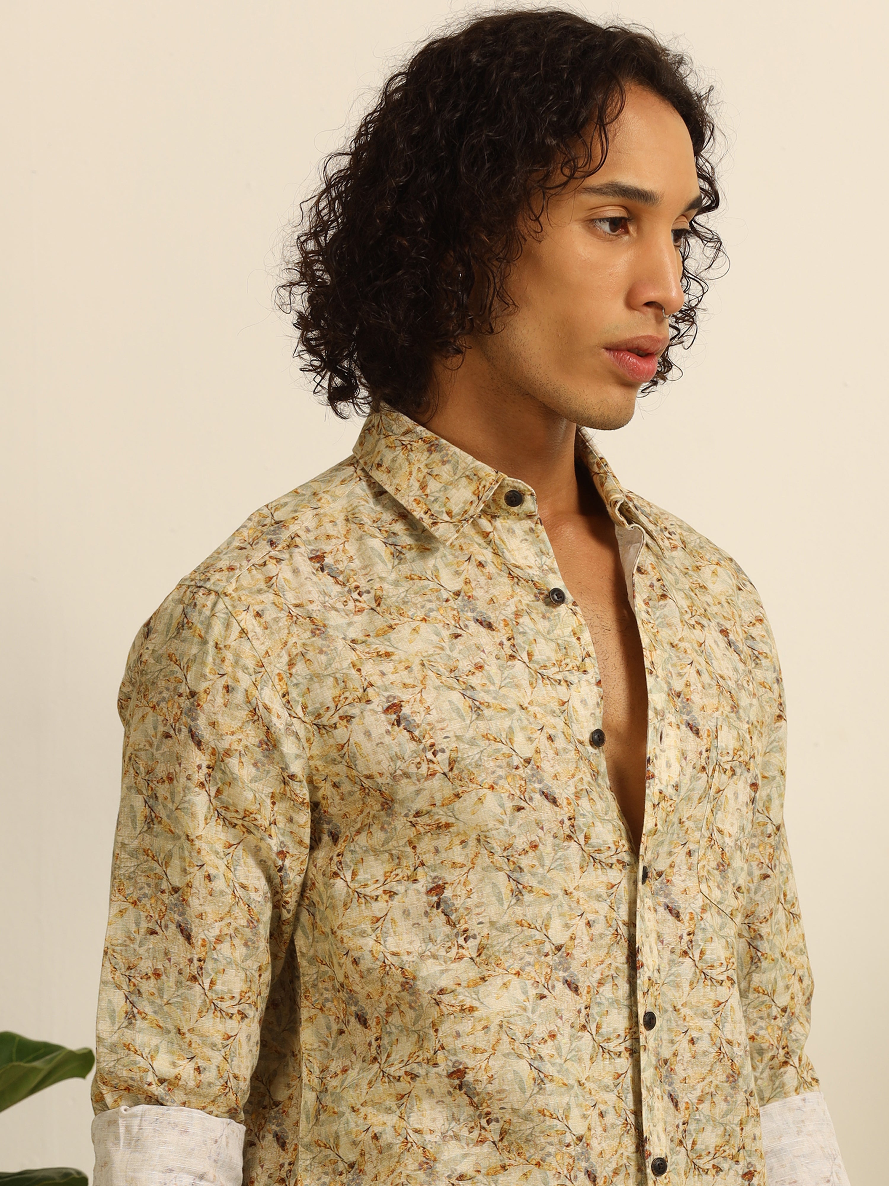 Garden yellow Reverie 100% linen shirt