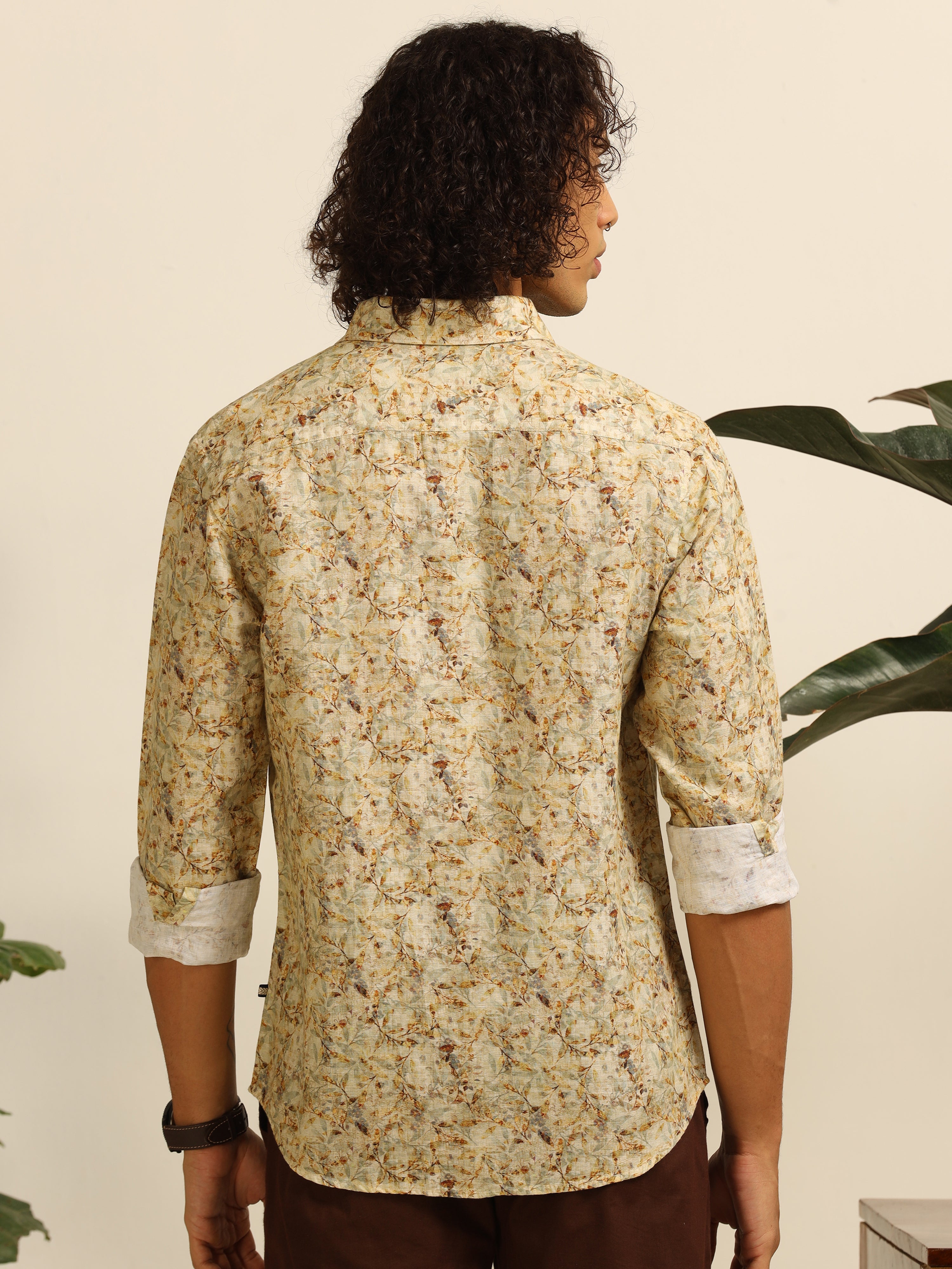 Garden yellow Reverie 100% linen shirt