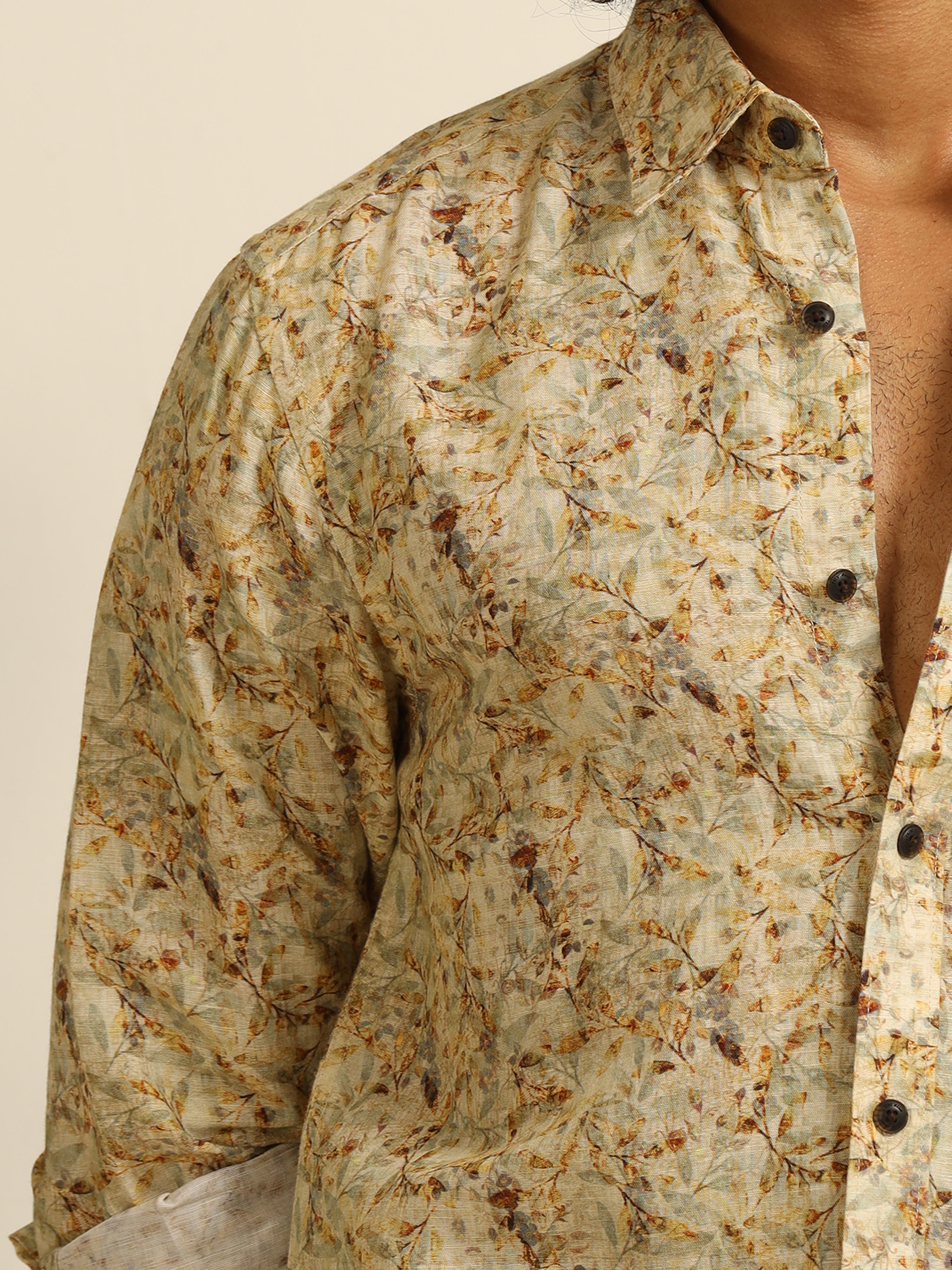 Garden yellow Reverie 100% linen shirt