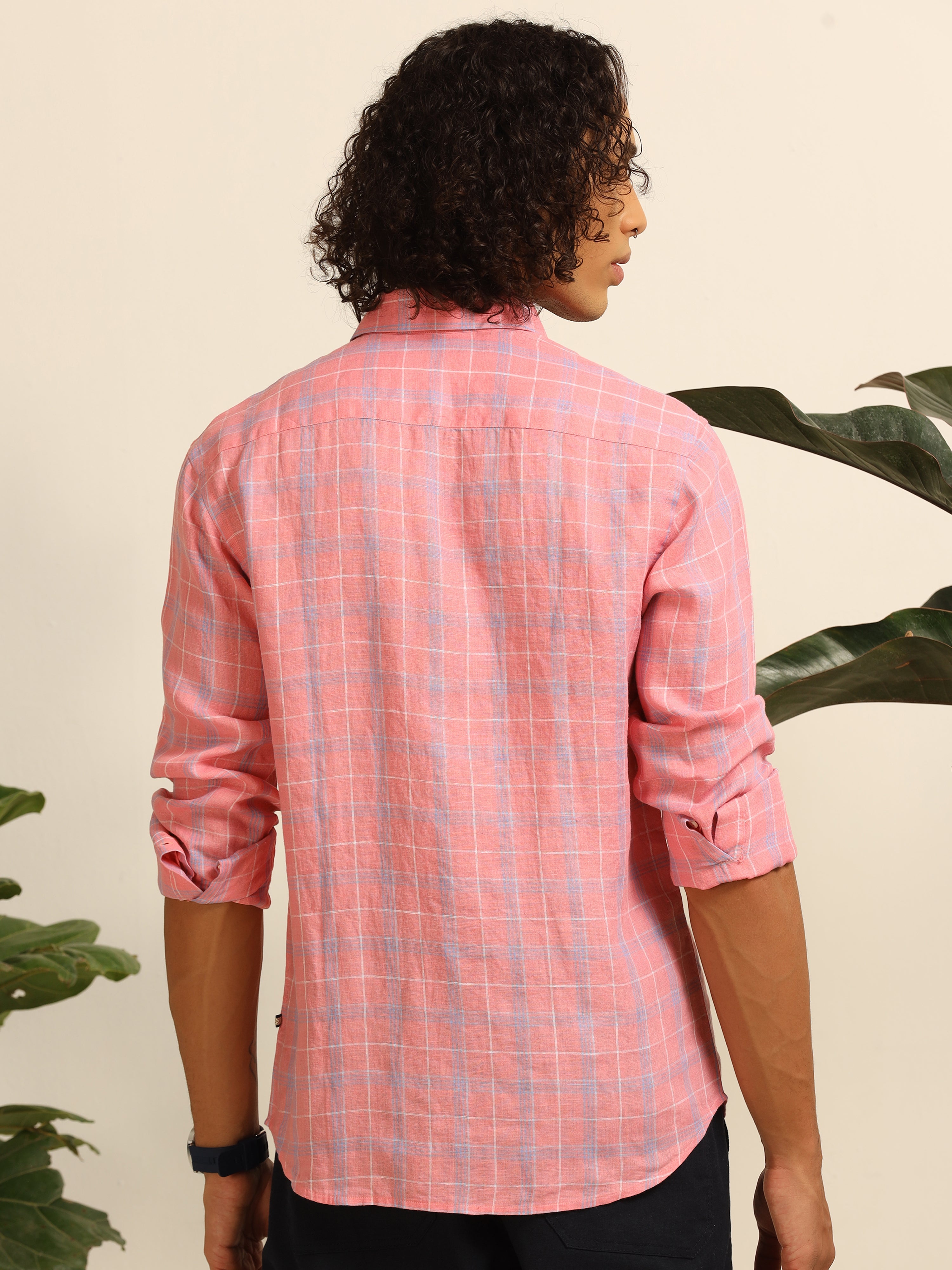 Sunkissed Pink Linen 100% linen shirt