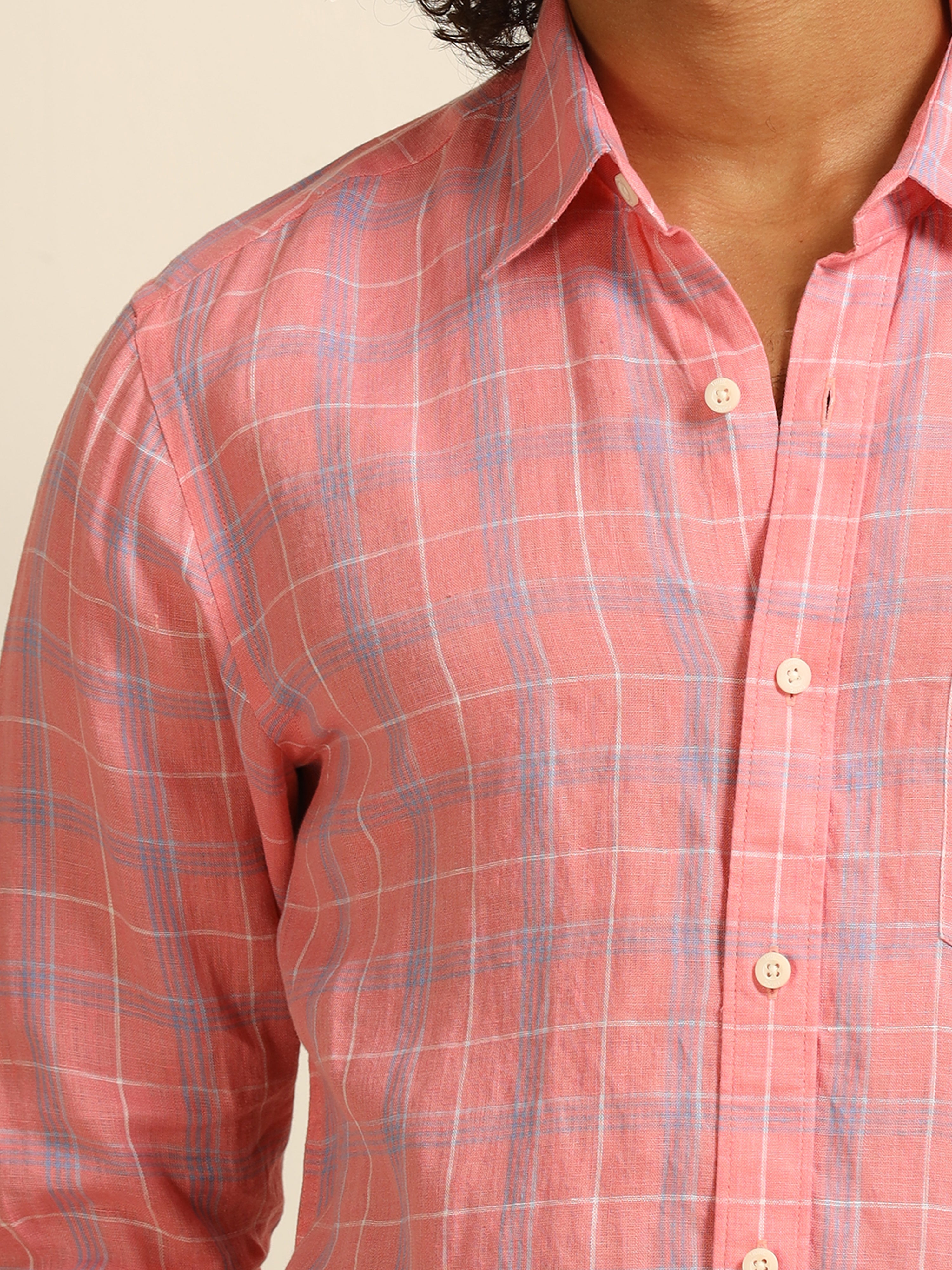 Sunkissed Pink Linen 100% linen shirt