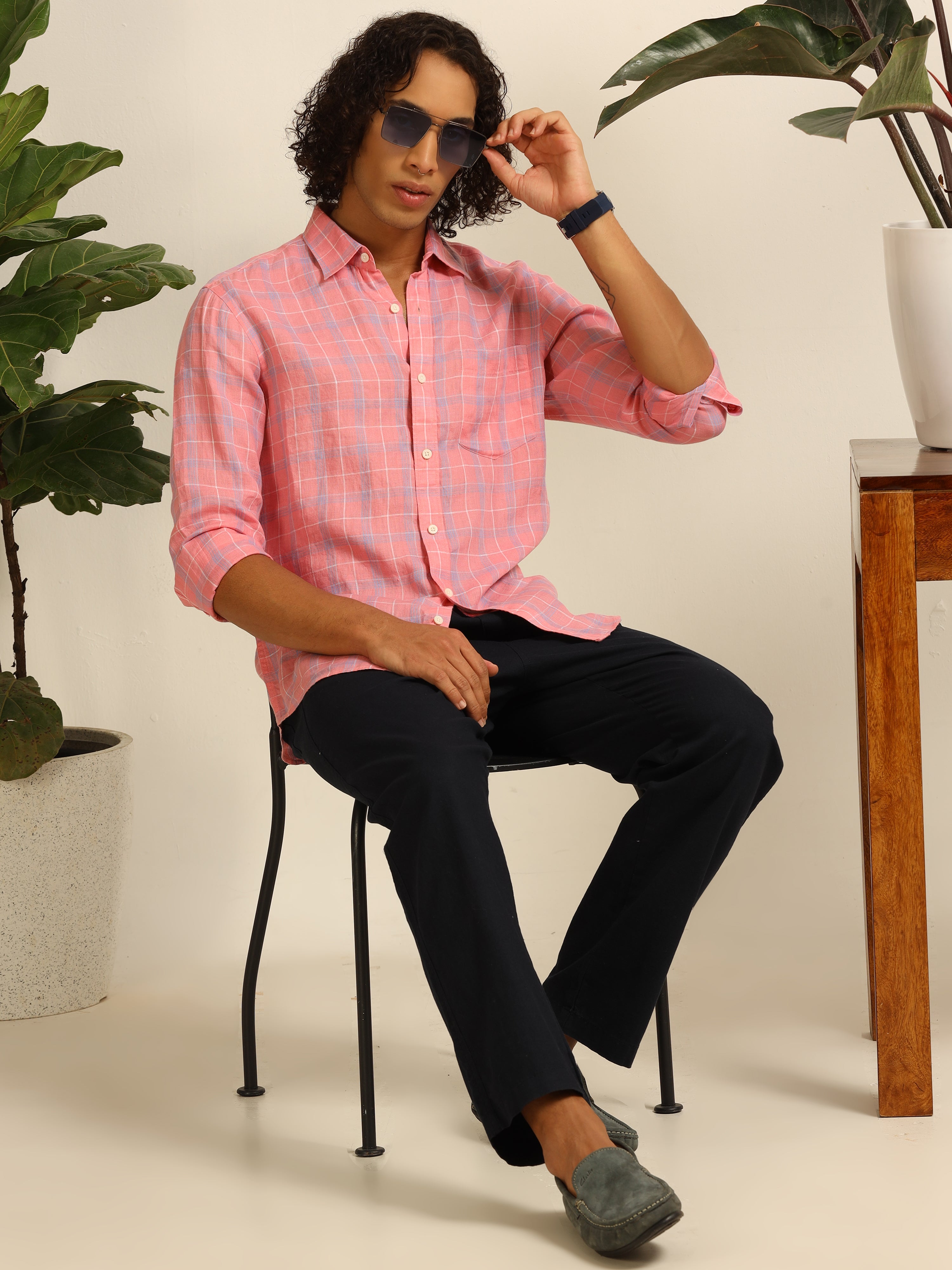 Sunkissed Pink Linen 100% linen shirt