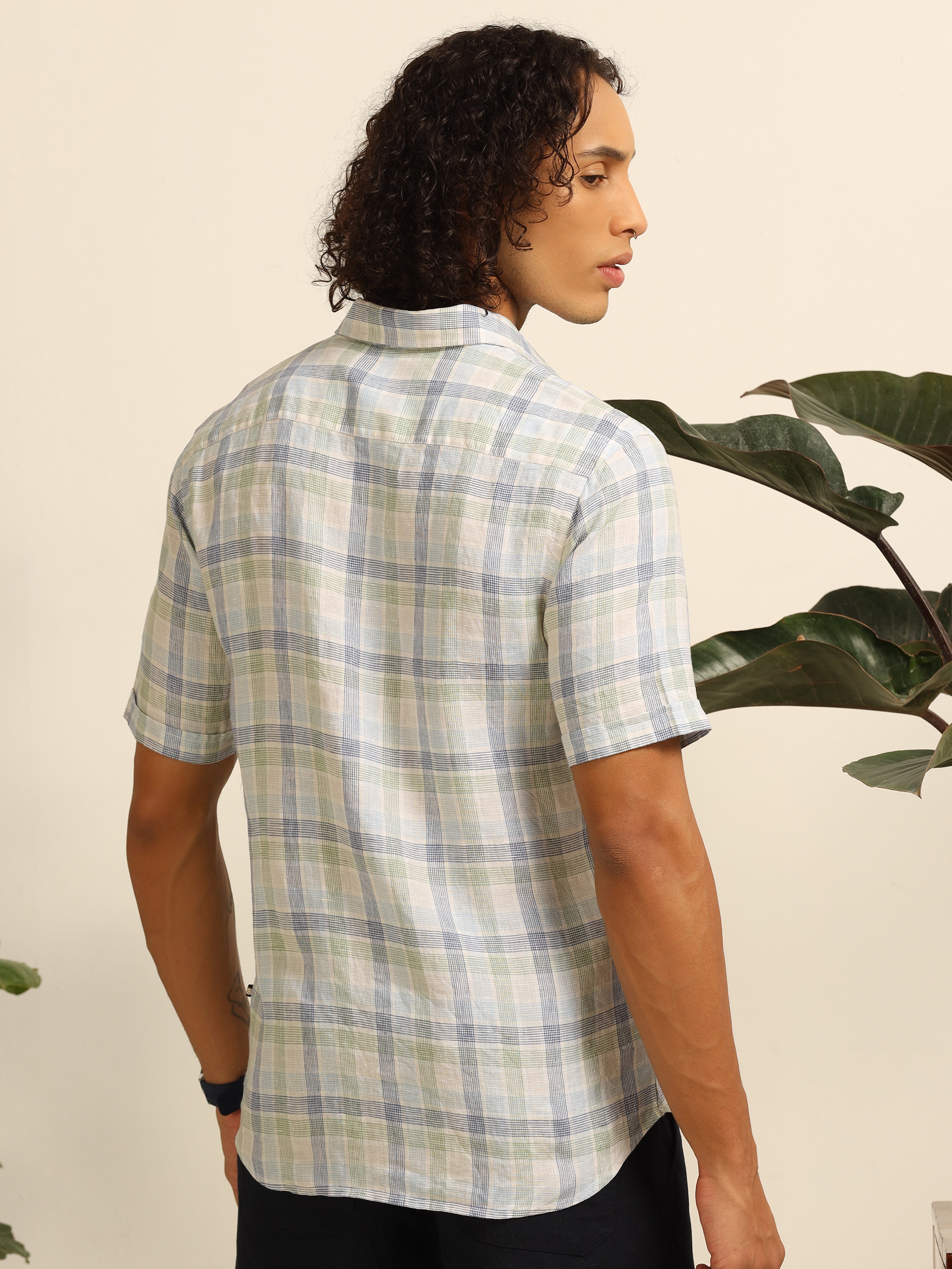 Linear Escape 100% linen shirt