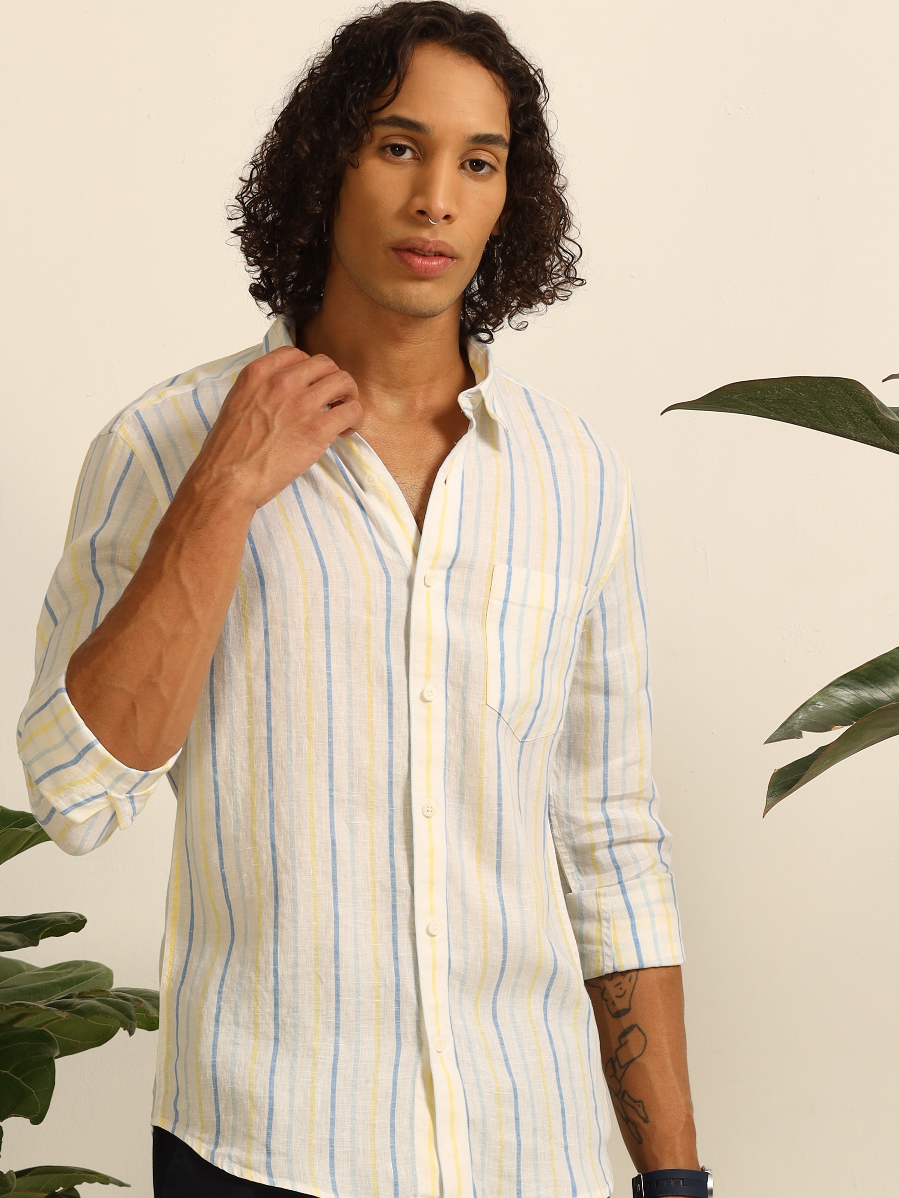 Stripe Daze 100% linen shirt