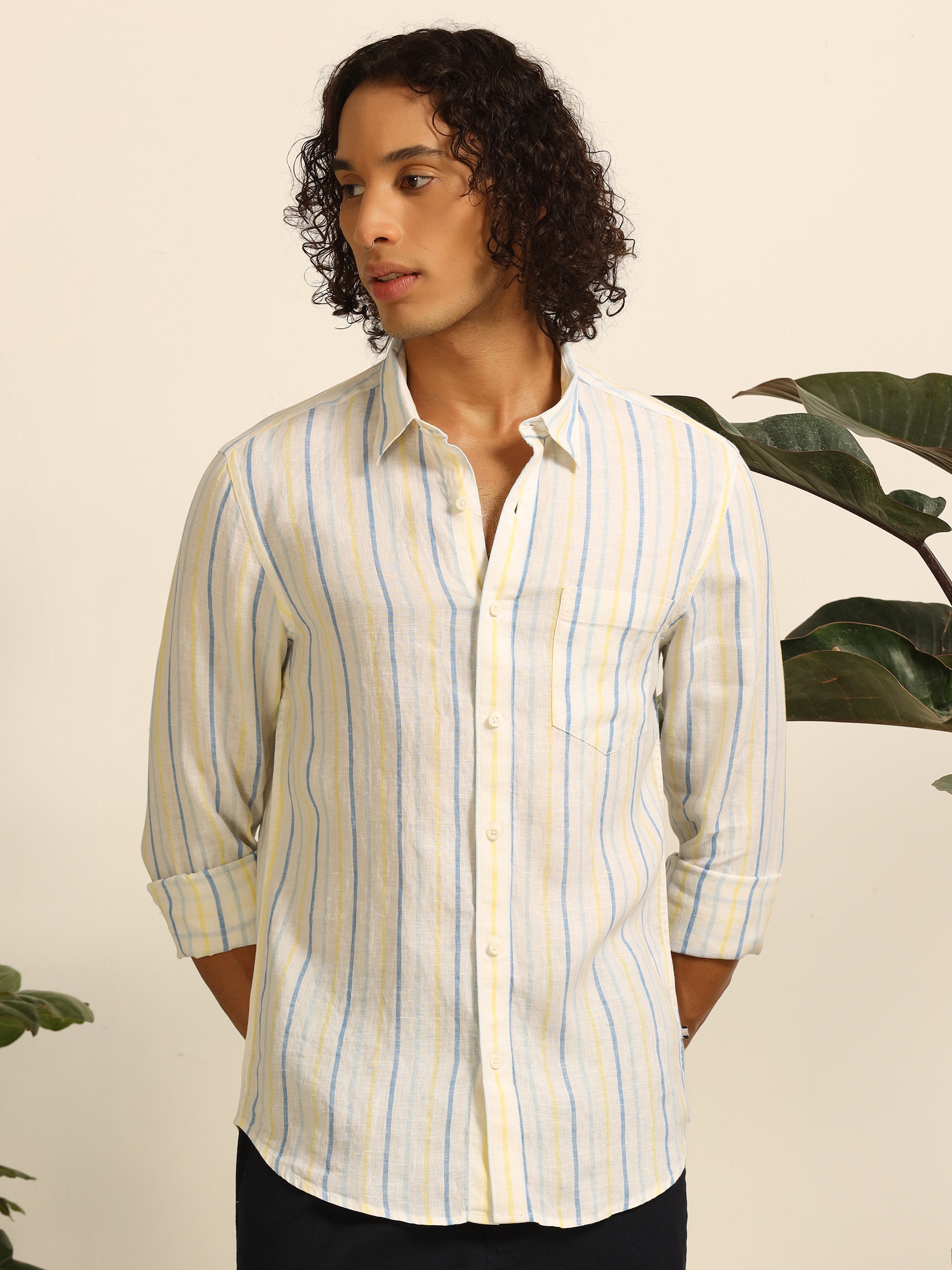 Stripe Daze 100% linen shirt