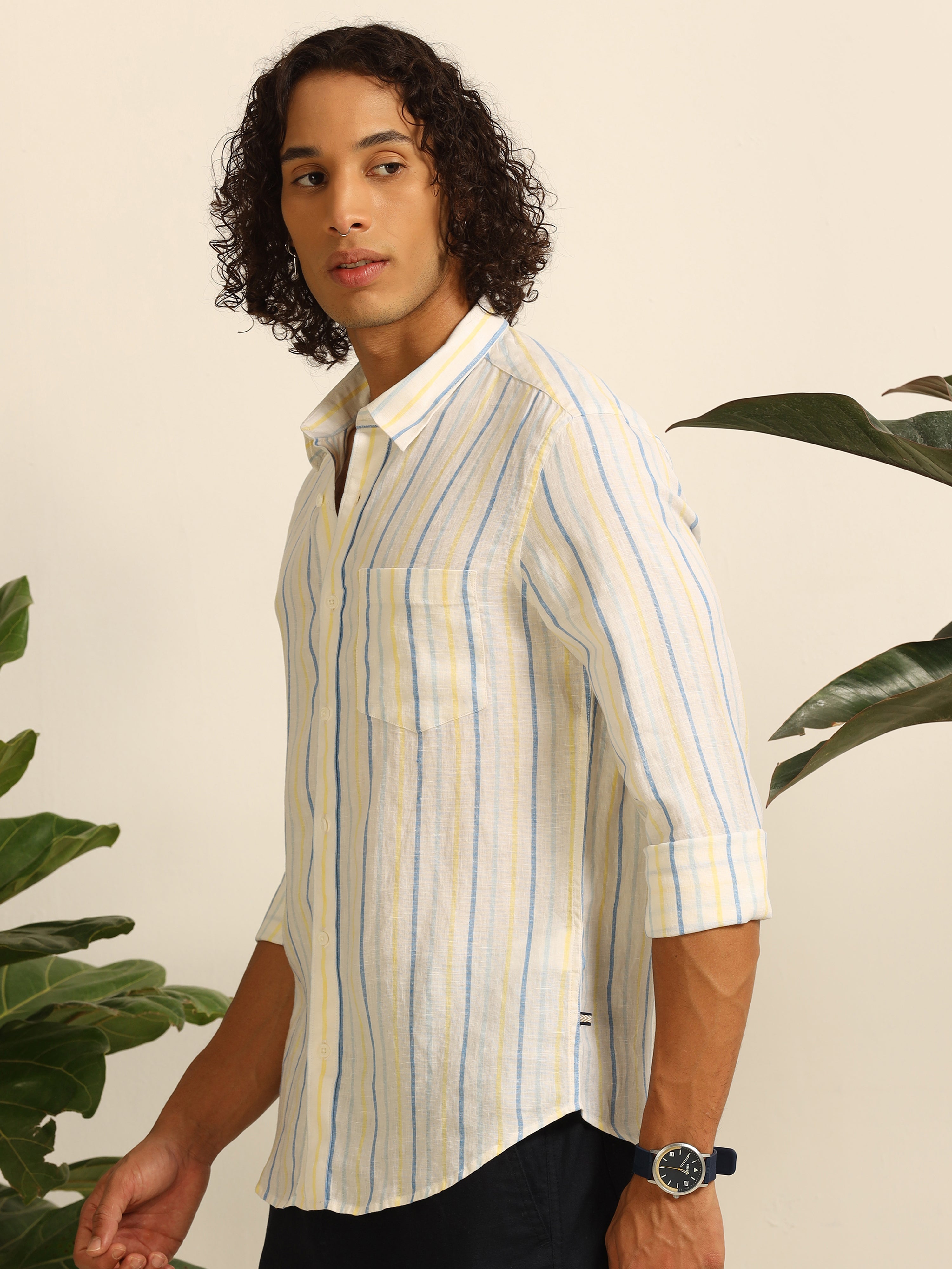 Stripe Daze 100% linen shirt