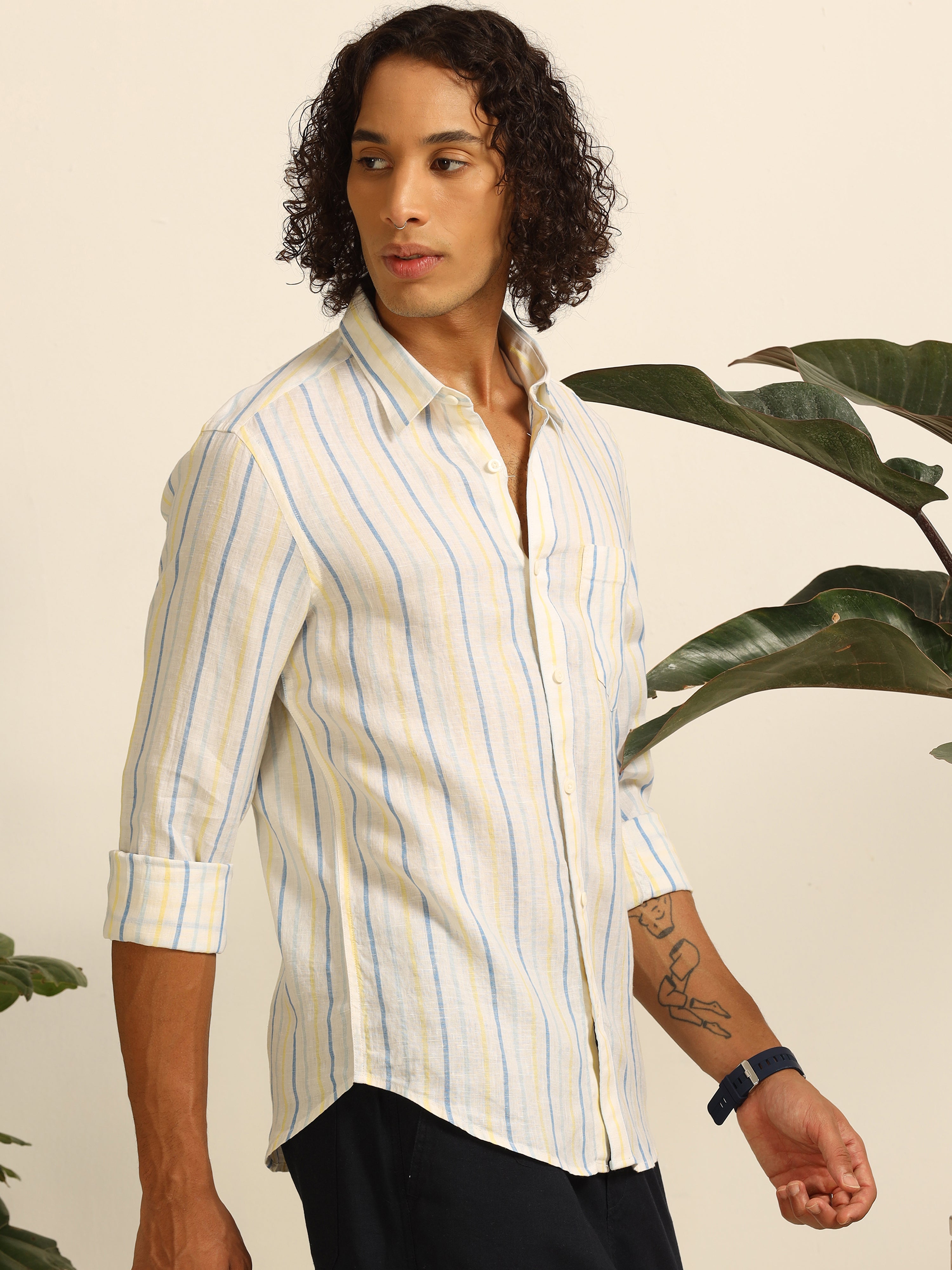 Stripe Daze 100% linen shirt