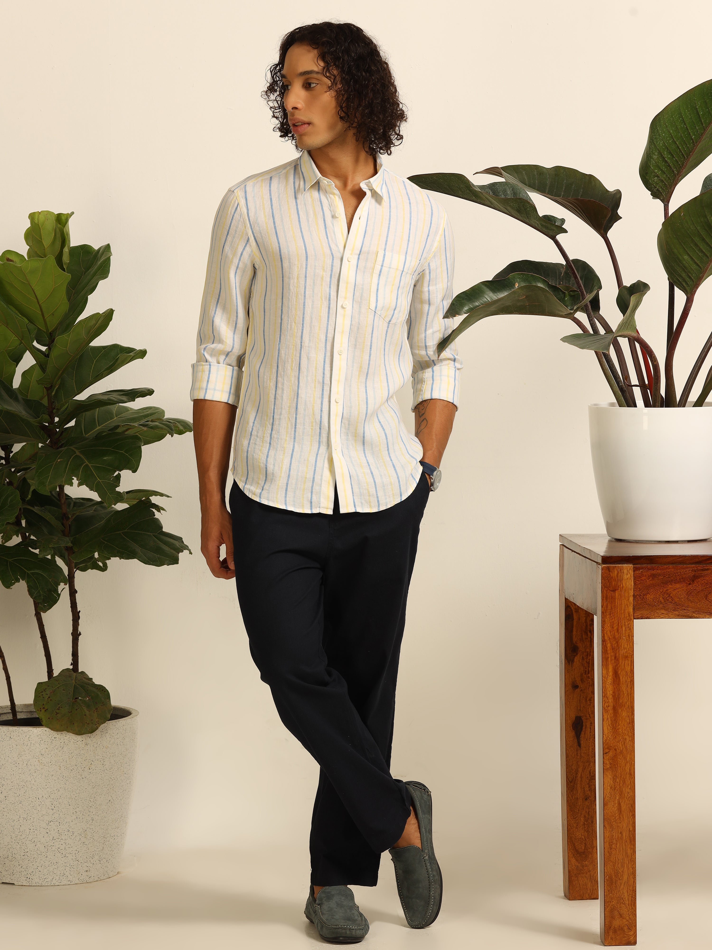 Stripe Daze 100% linen shirt