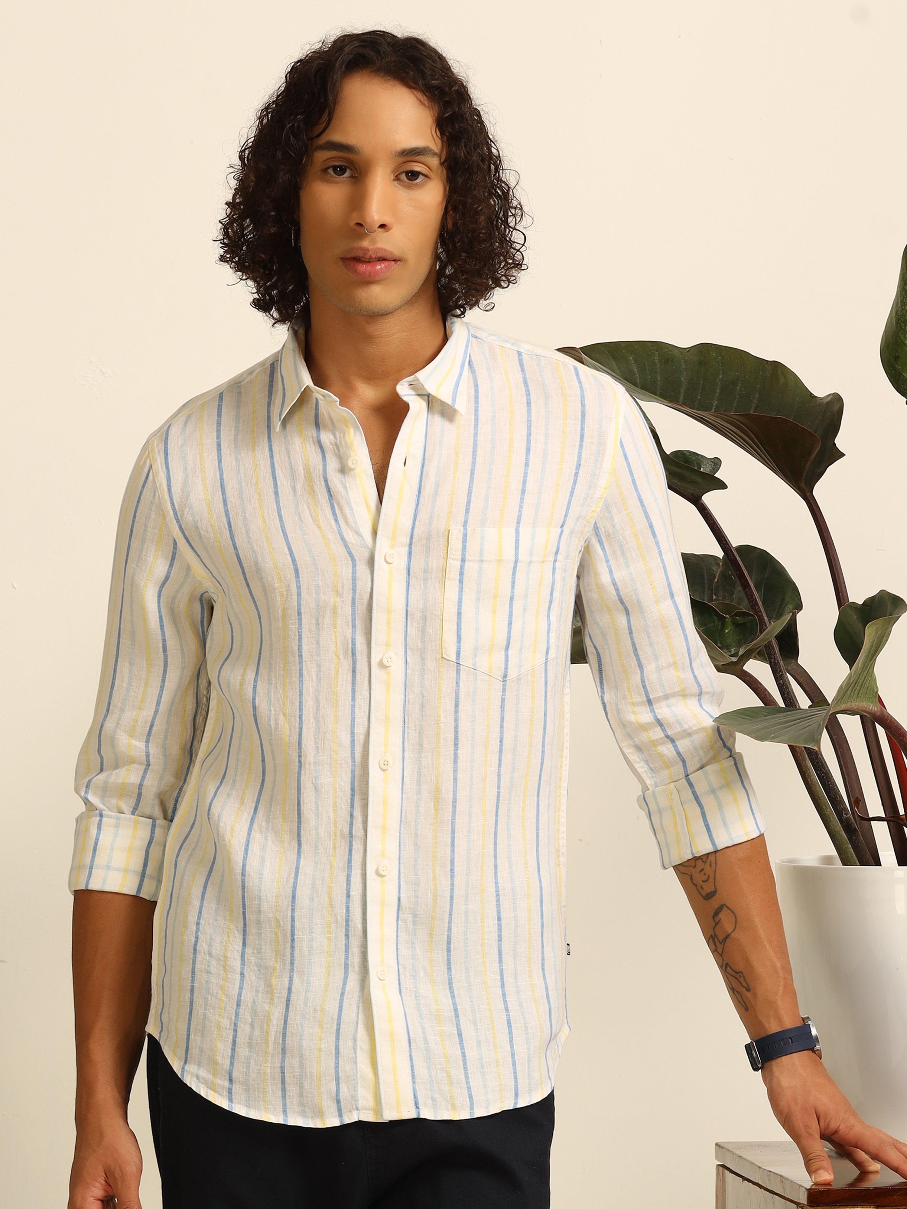 Stripe Daze 100% linen shirt