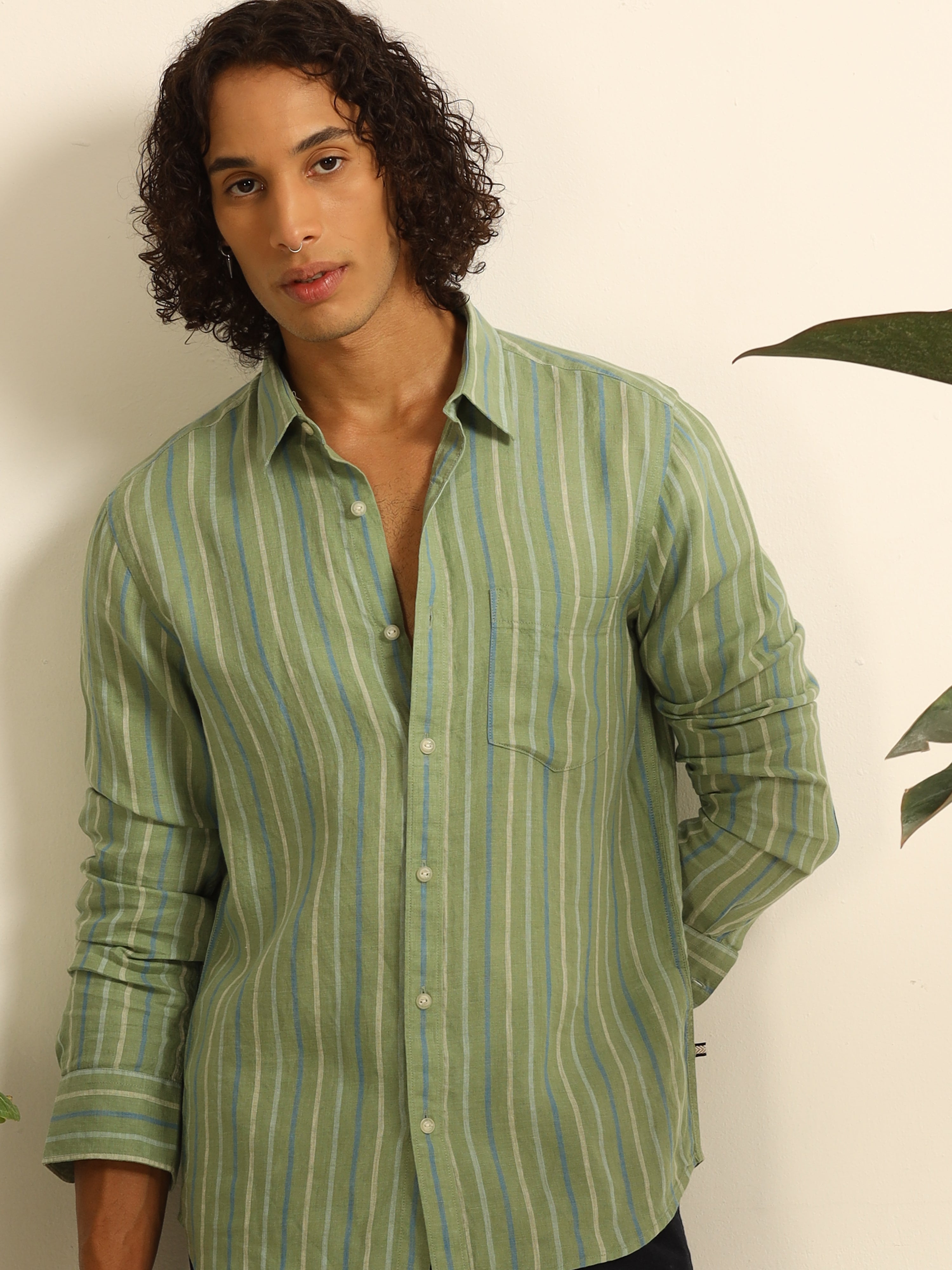 Stripe Daze 100% linen shirt