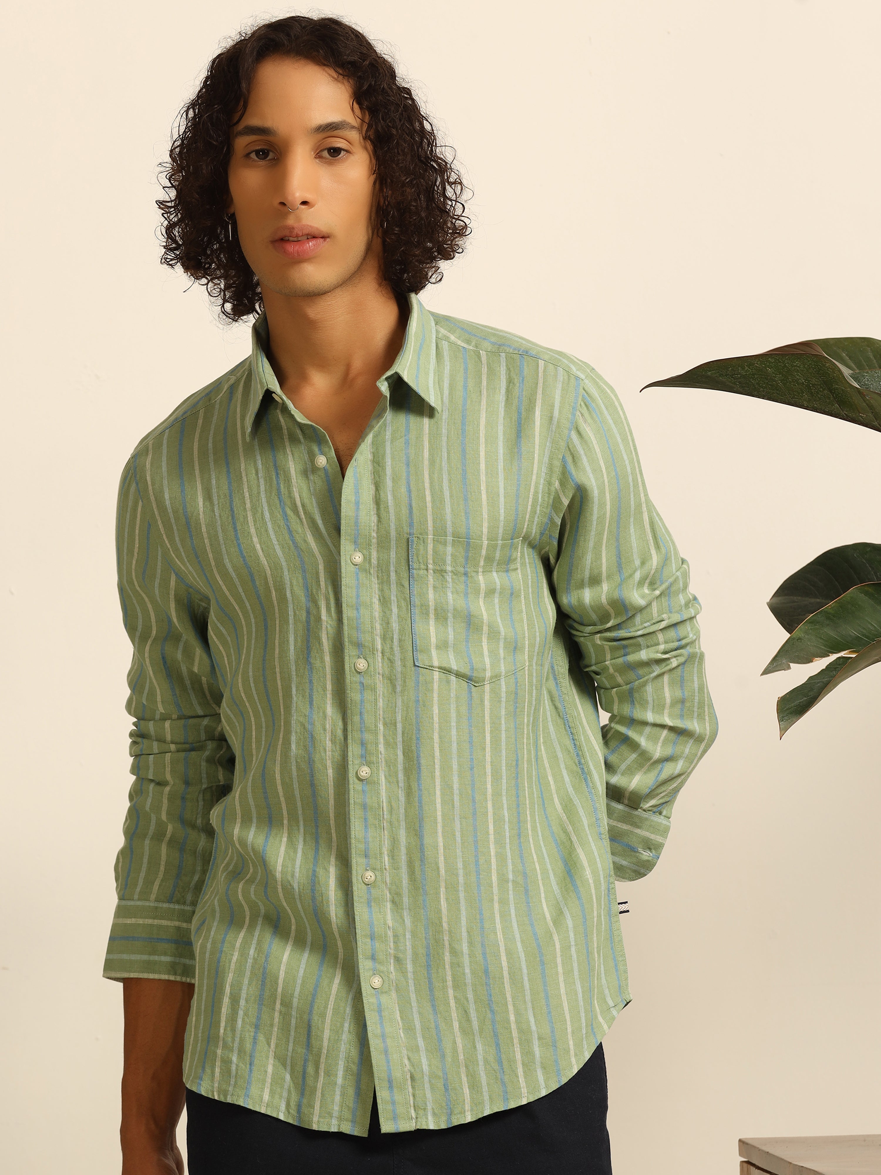 Stripe Daze 100% linen shirt