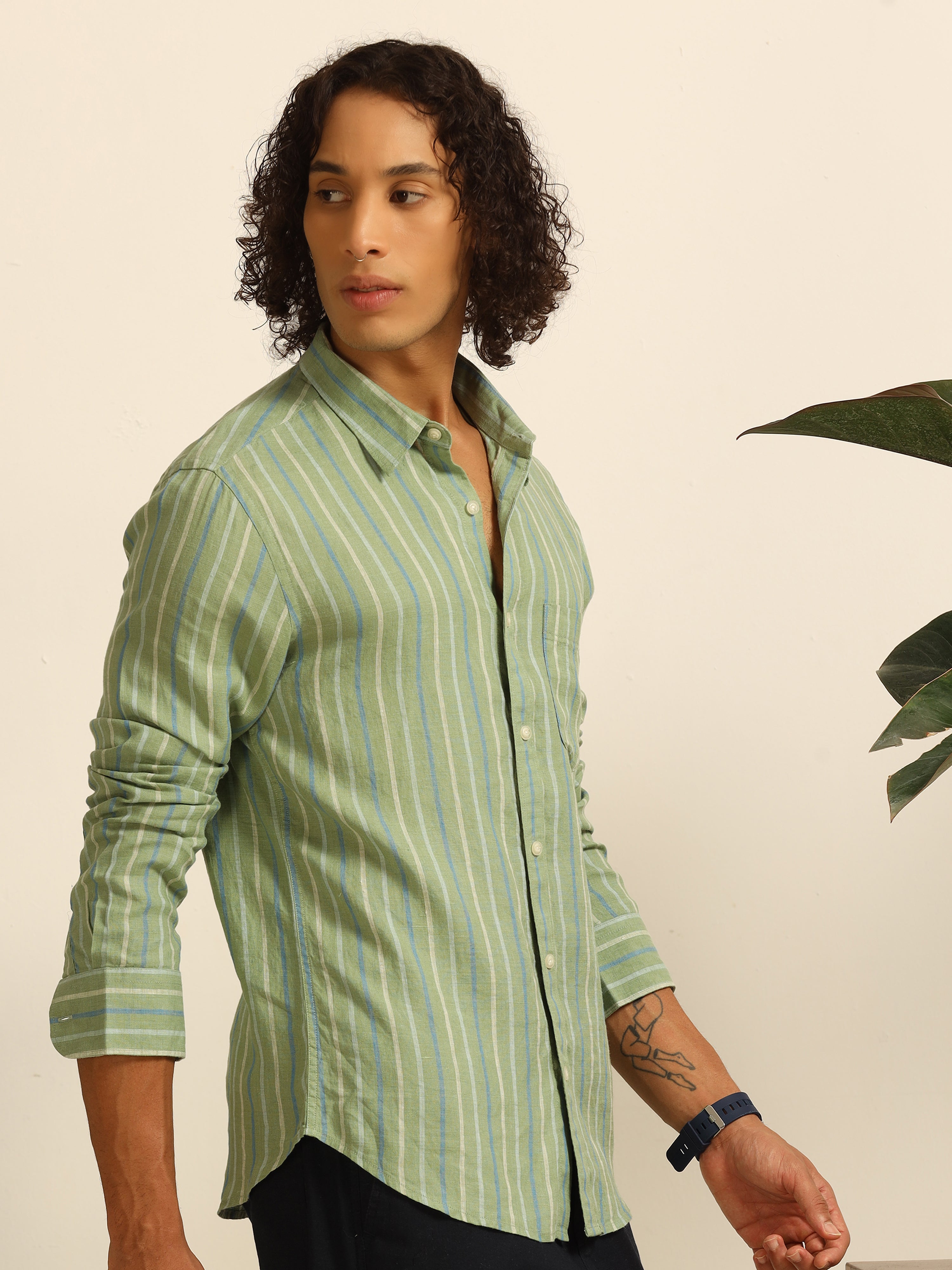 Stripe Daze 100% linen shirt